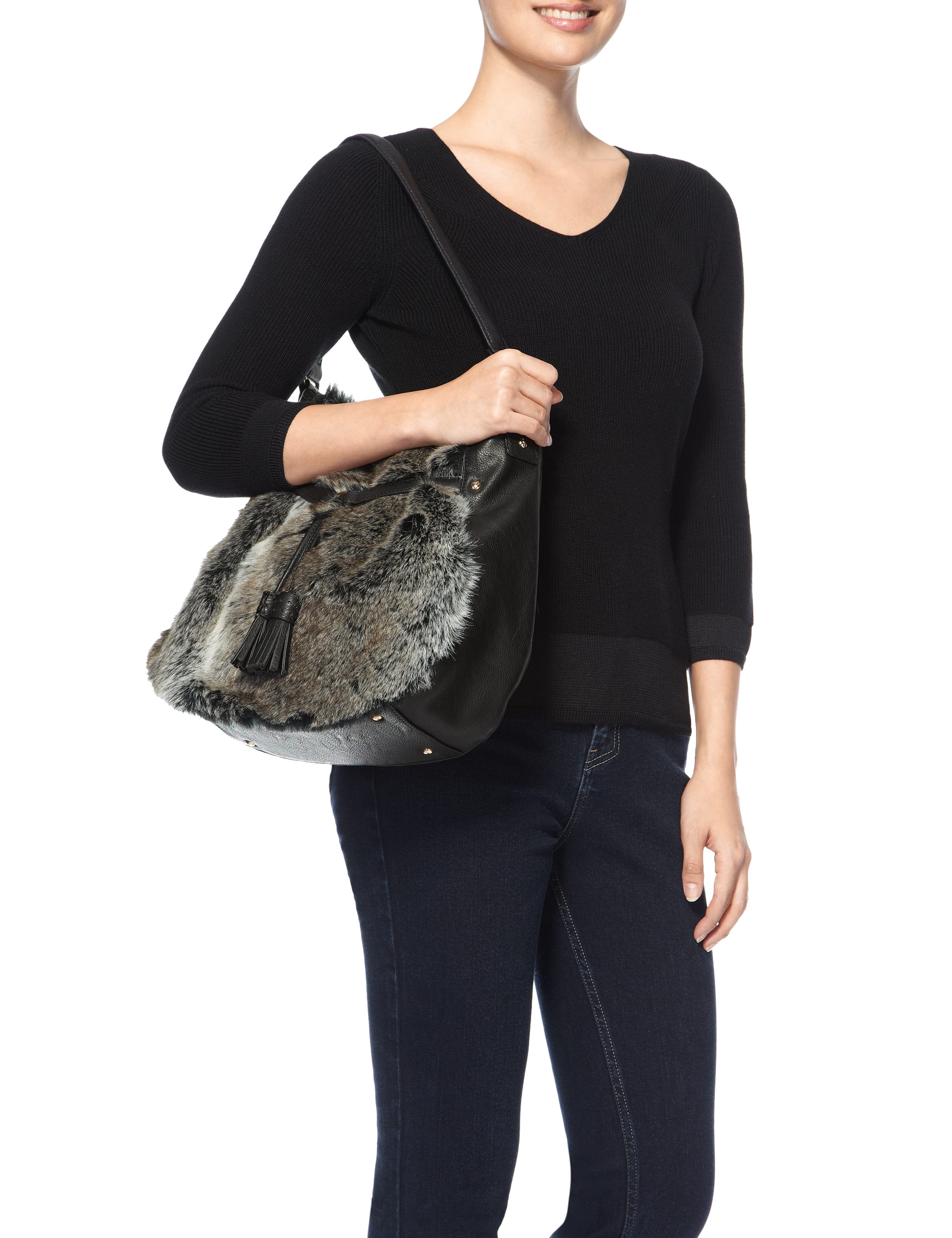 Faux fur hobo bag hotsell