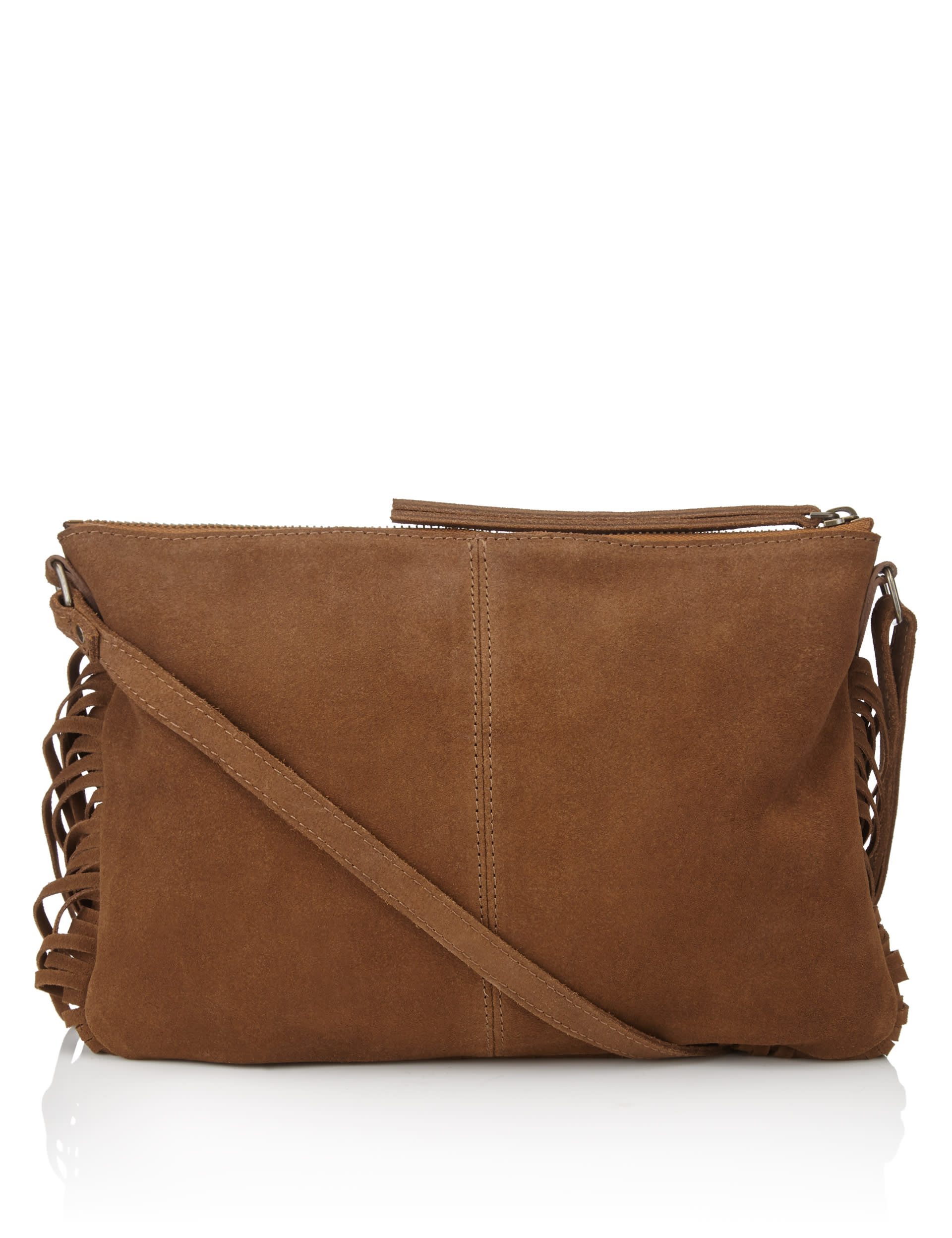 Leather Fringed Across Body Bag Image 2 of 7