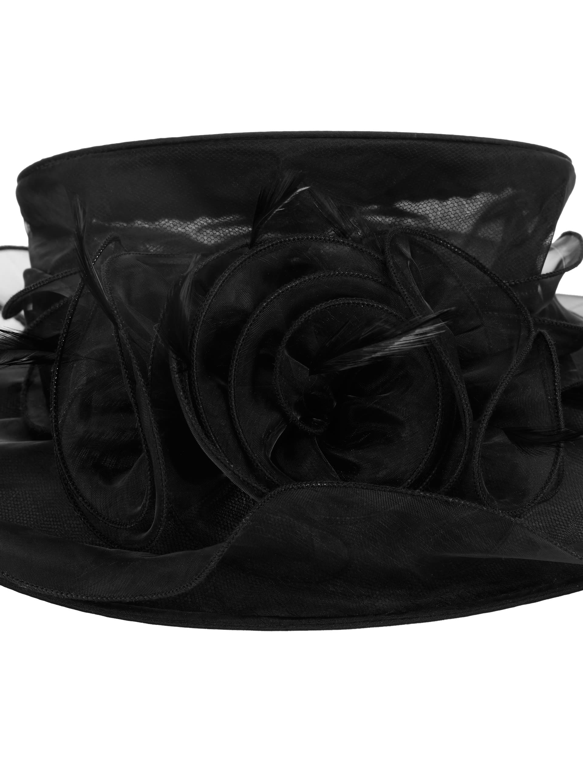 Organza Floral Feather Hat Image 2 of 4