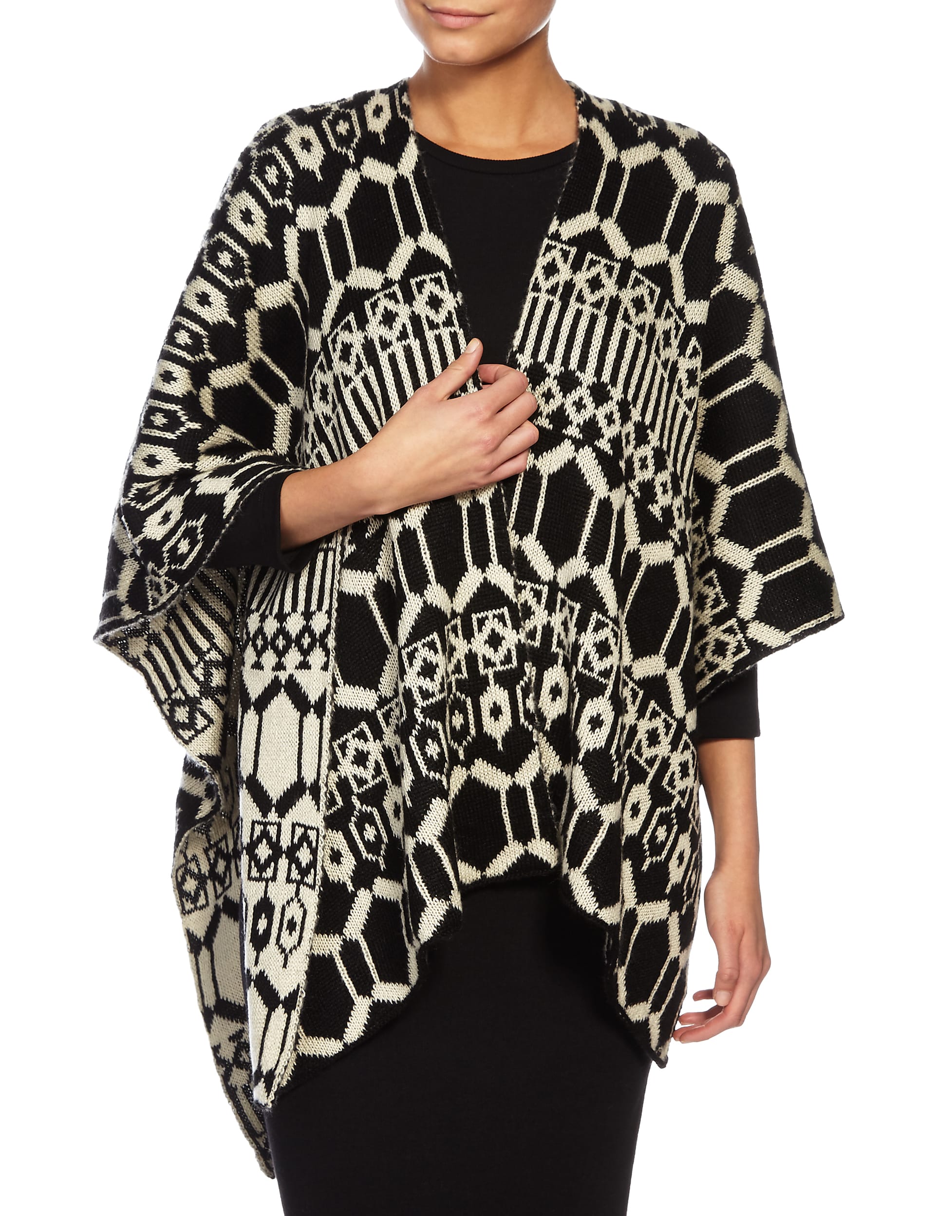 Aztec Print Knitted Wrap Image 2 of 3