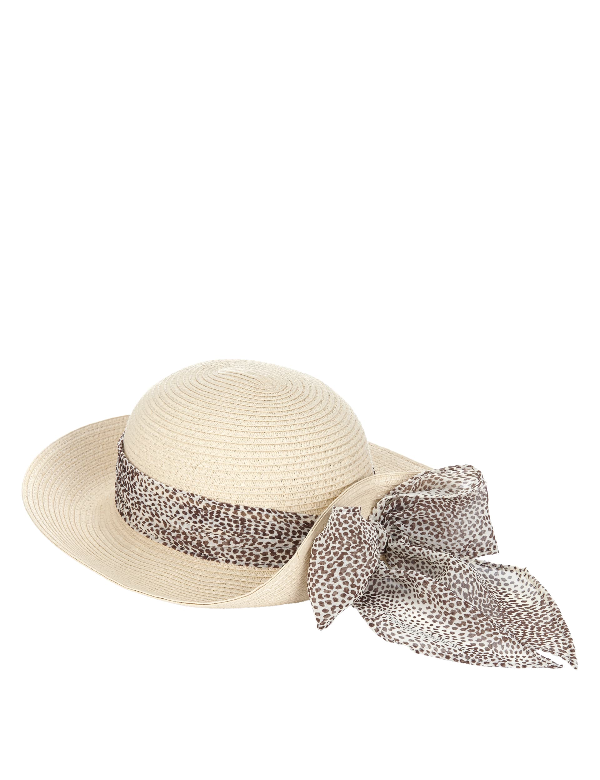 Faux Snakeskin Print Scarf Trim Hat Image 2 of 5