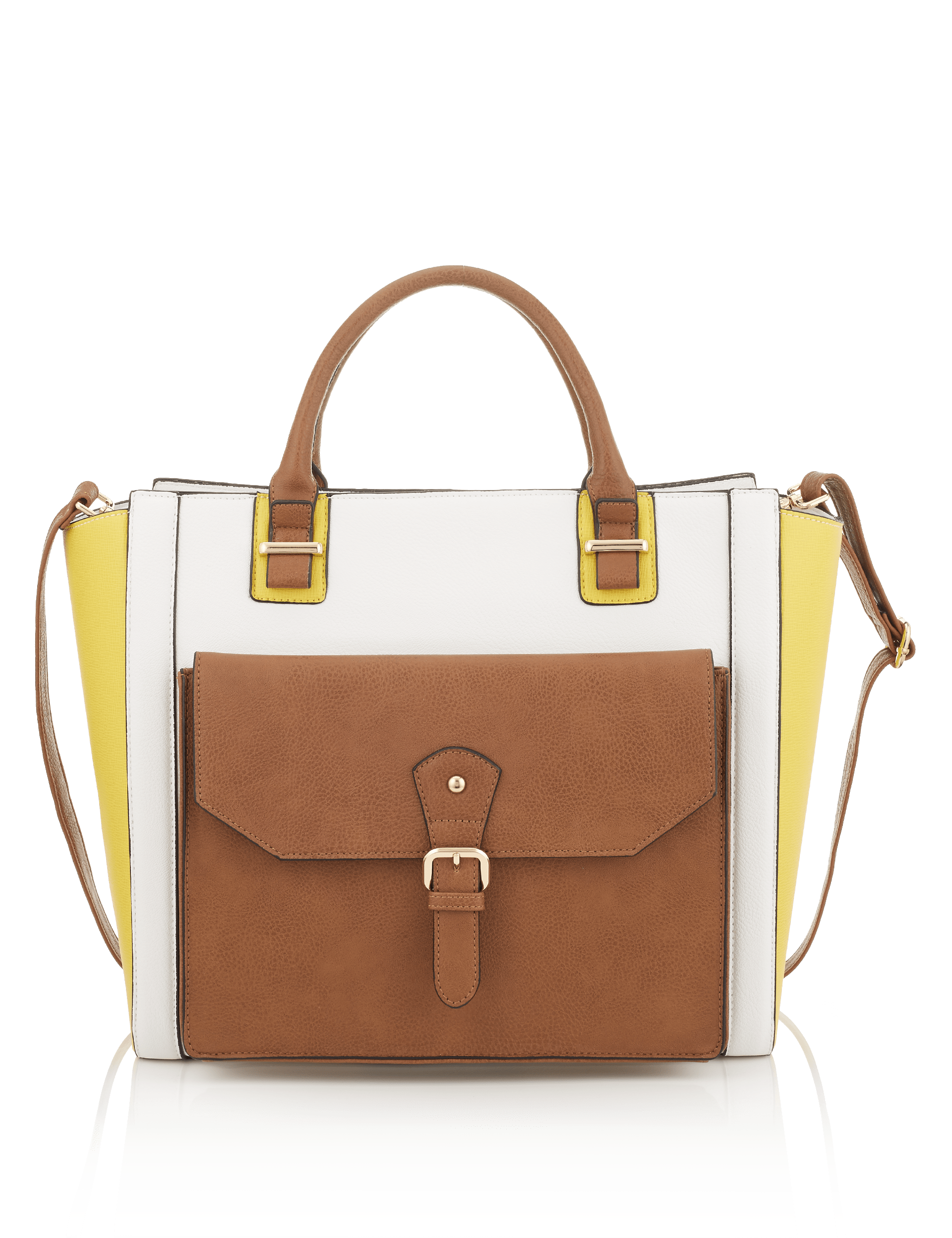 Faux Leather Clutch Pocket Ipad Tote Bag Image 2 of 8