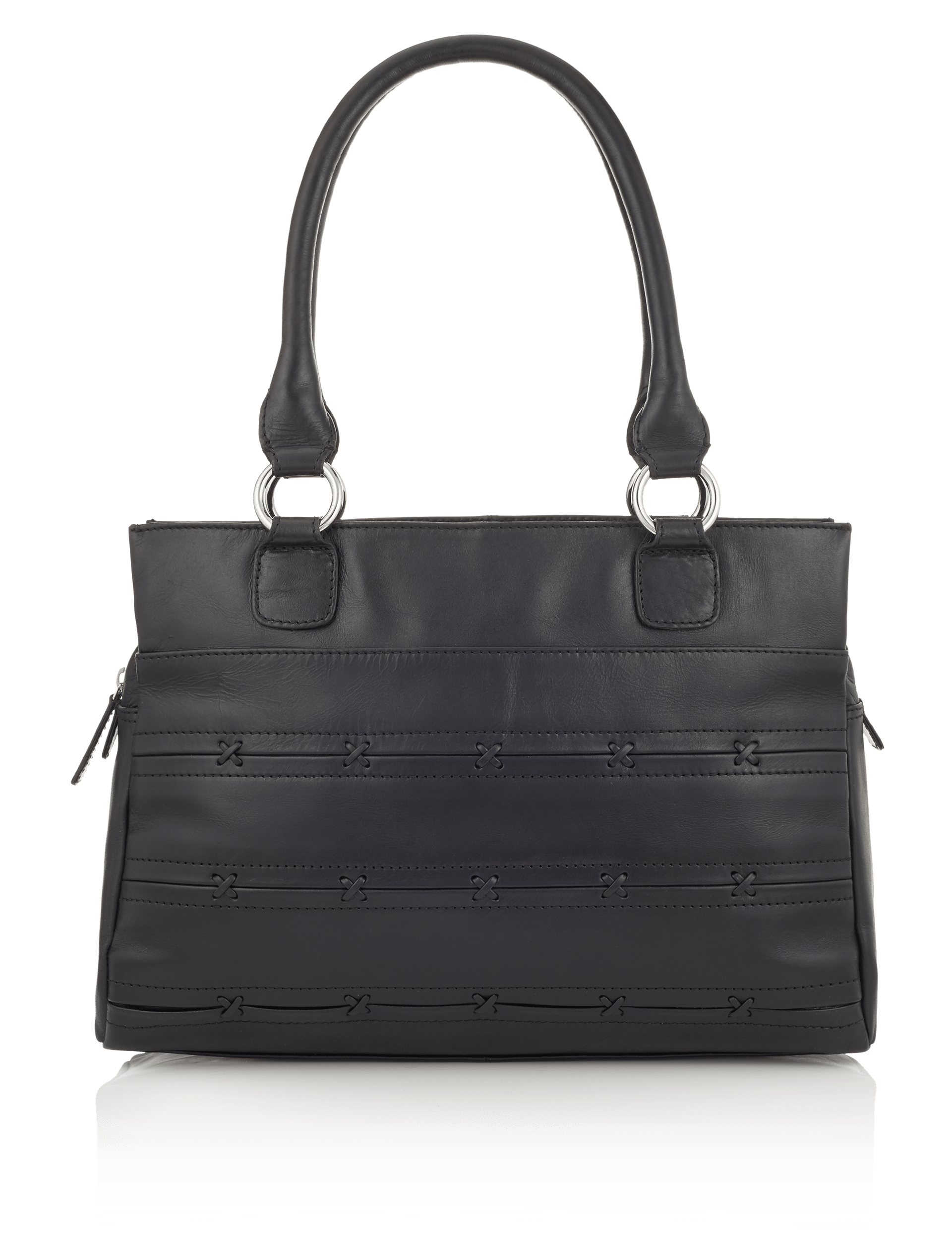 Leather Cross Stitch Tote Bag Image 2 of 6