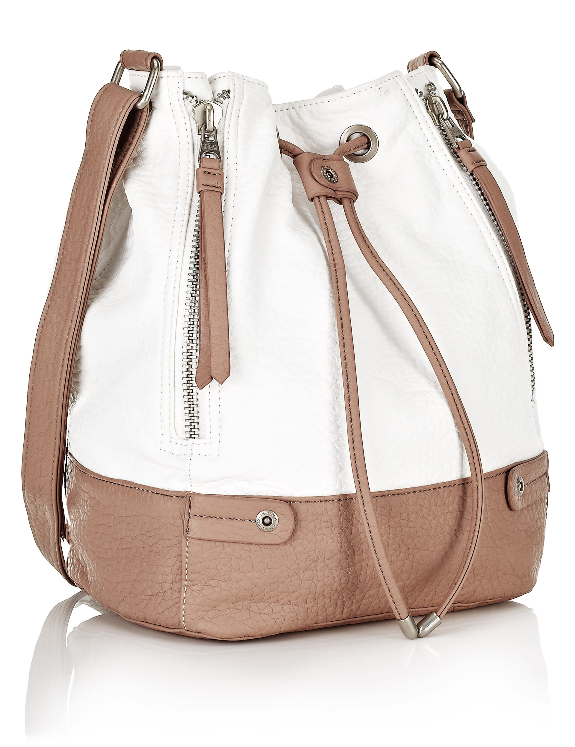 Faux Leather Colour Block Duffle Across Body Bag Image 2 of 6