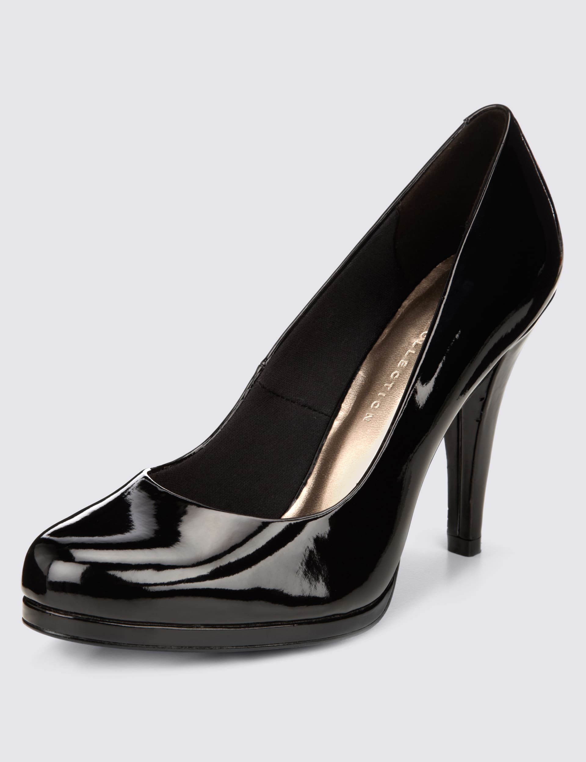 M&s black court shoes clearance