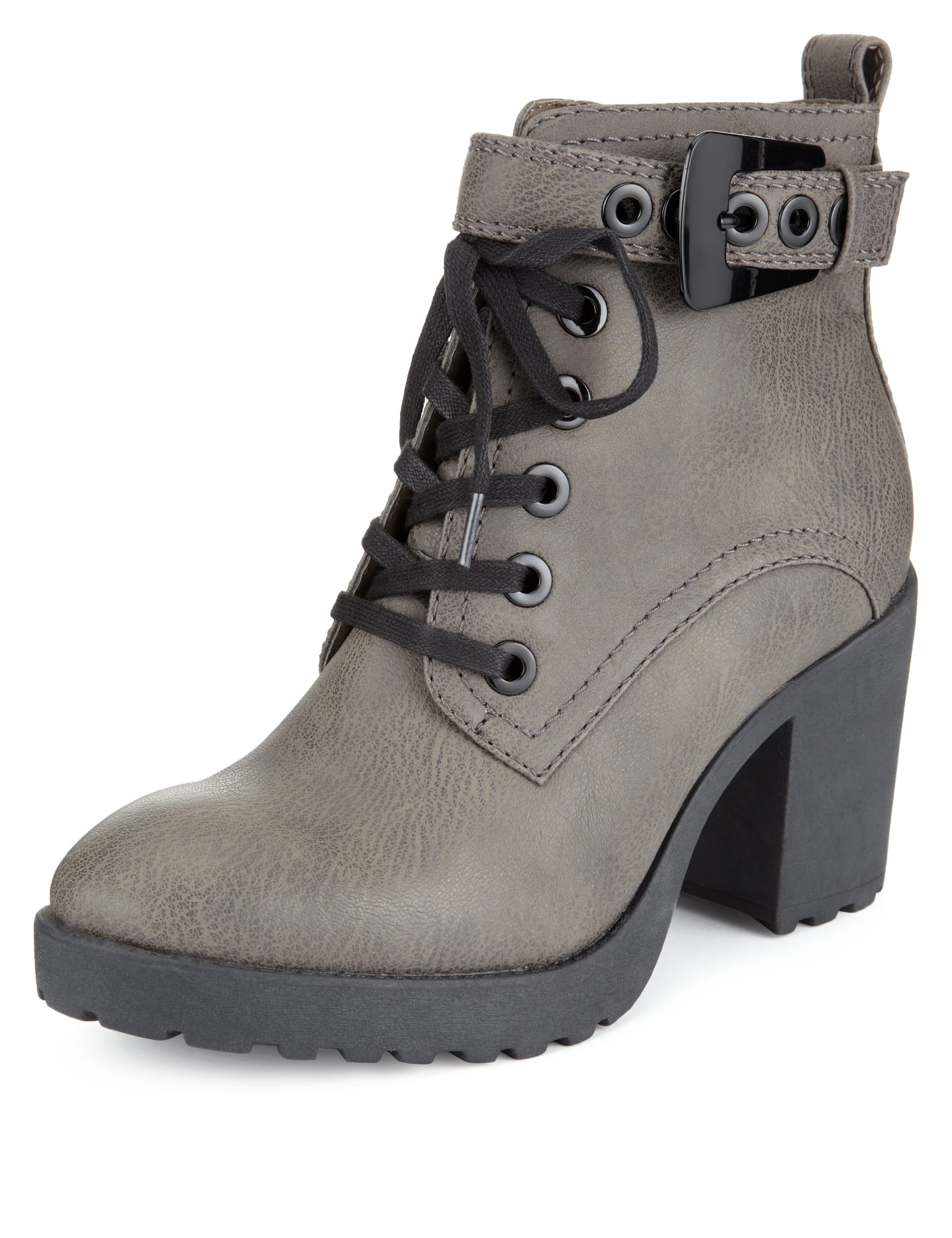 Lace Up Cleated Ankle Boots with Insolia Limited Edition M S