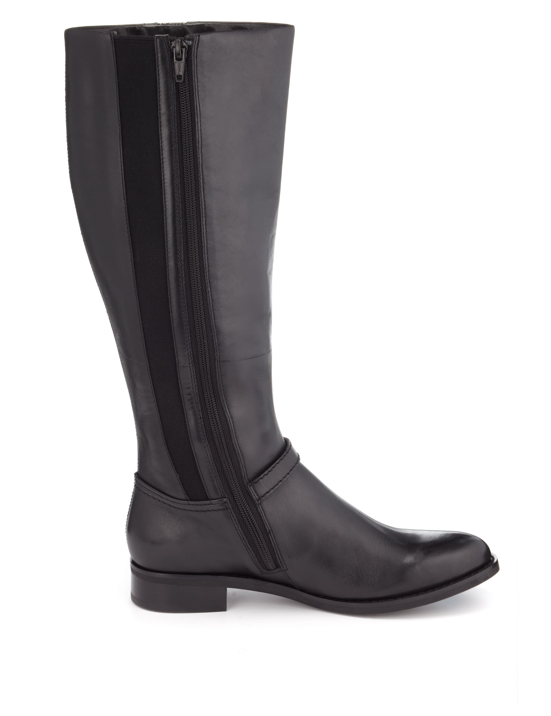 Leather Faux Snakeskin Strap Riding Boots with Insolia Autograph M S