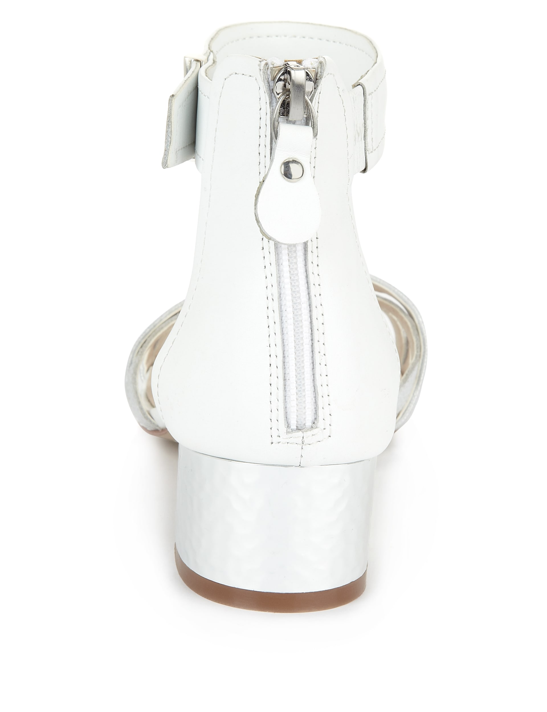 Leather Block Mid Heel Sandals with Insolia® Image 2 of 3