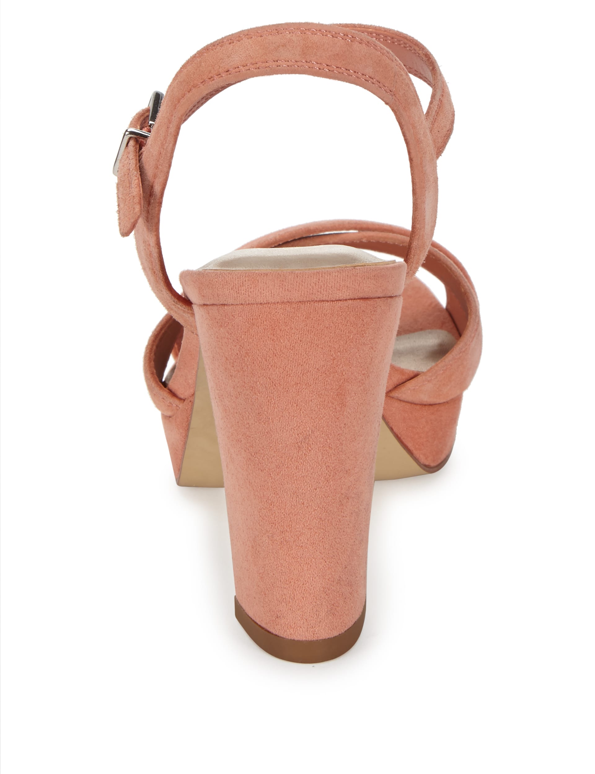 Suede Crossover Straps Block Heeled Sandals with Insolia® Image 2 of 4