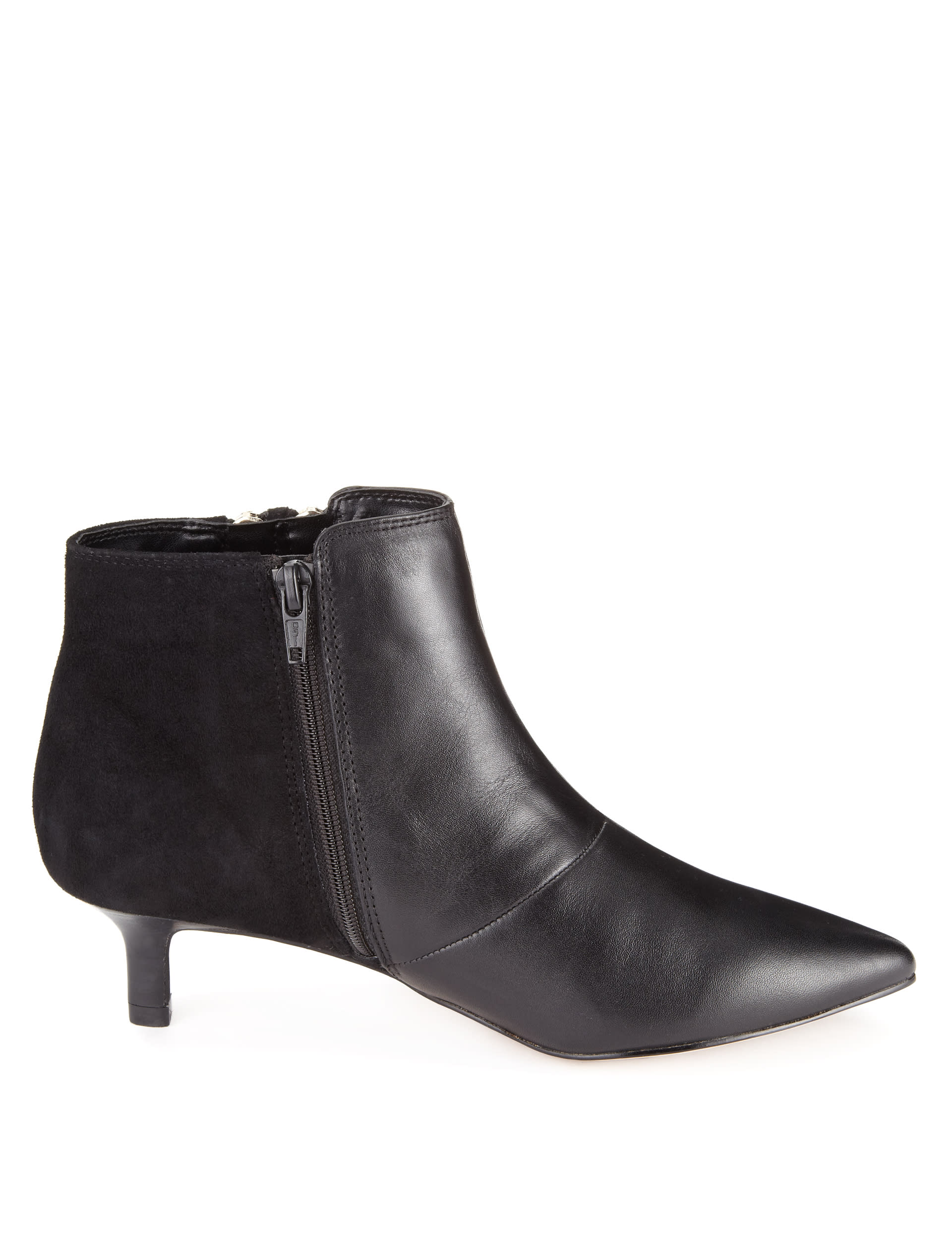 Stain Away™ Leather Triple Zip Ankle Boots with Insolia® Image 2 of 5