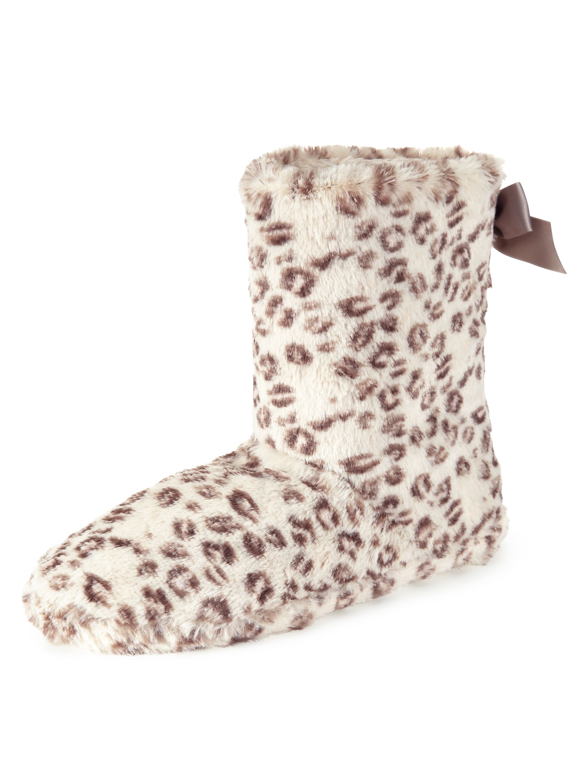 Leopard Print Slipper Boots M S Collection M S