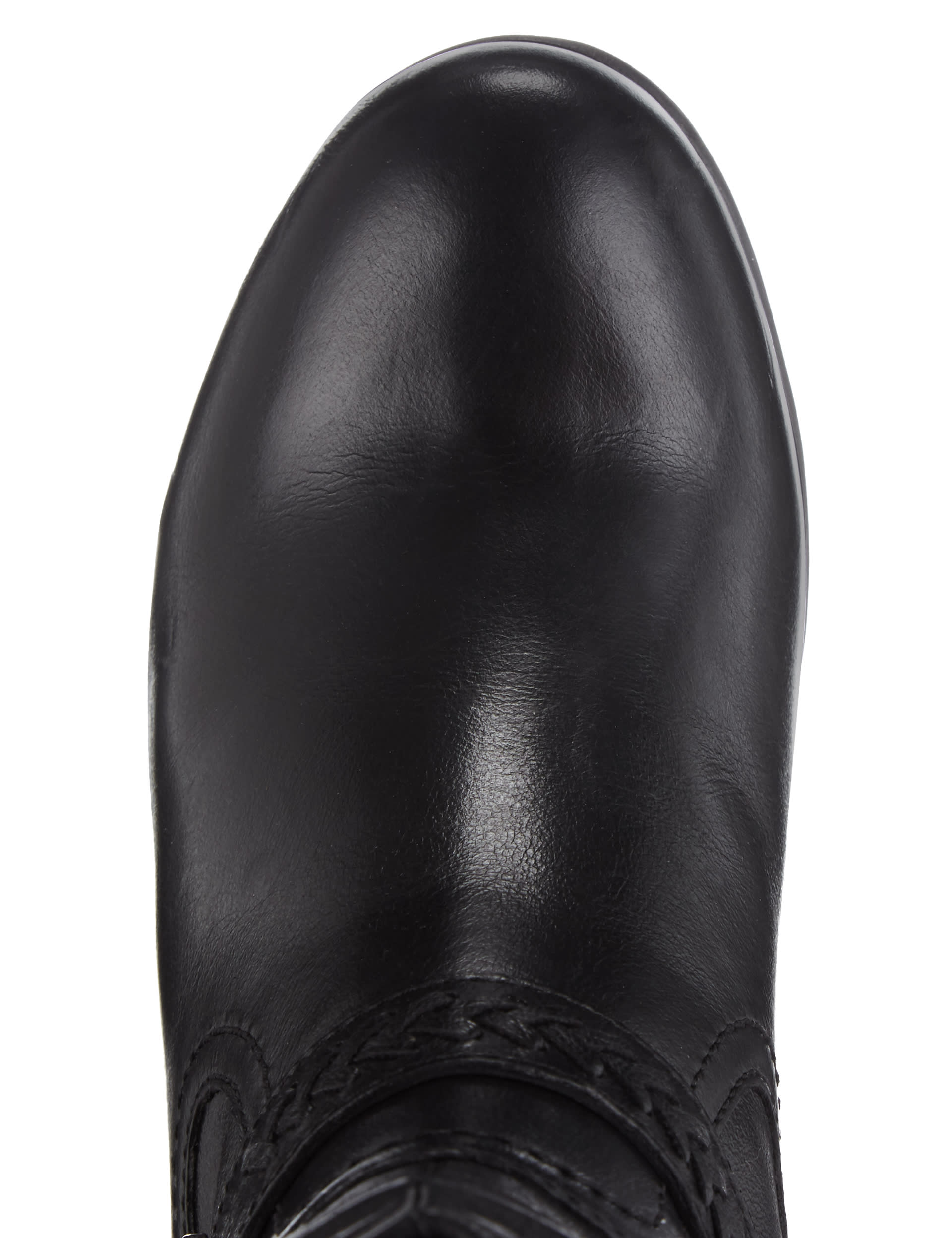 Leather Stretch Zip Ruched Wedge Knee Boots | Footglove™ | M&S