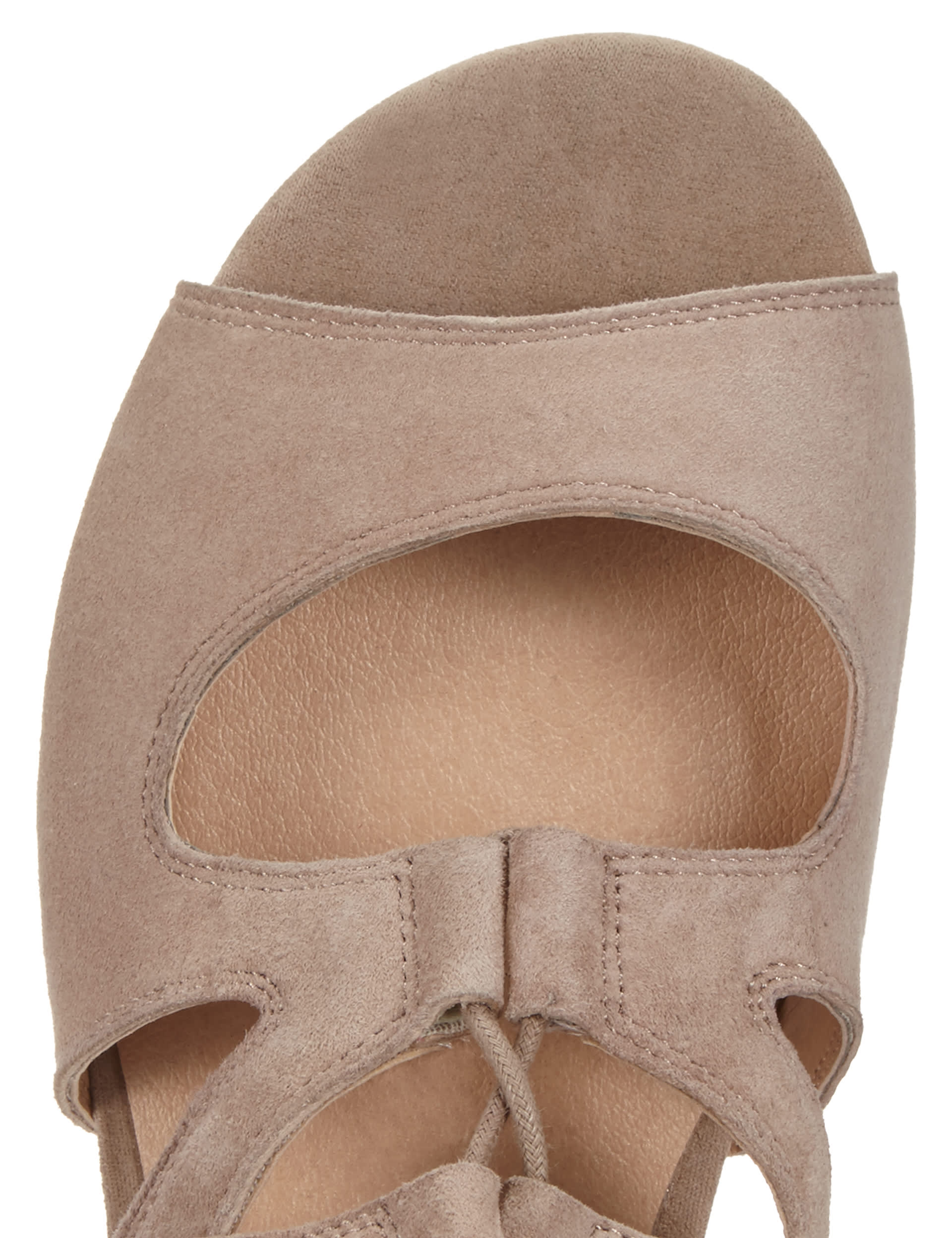 Suede Cuff Lace Up Sandals Image 2 of 4