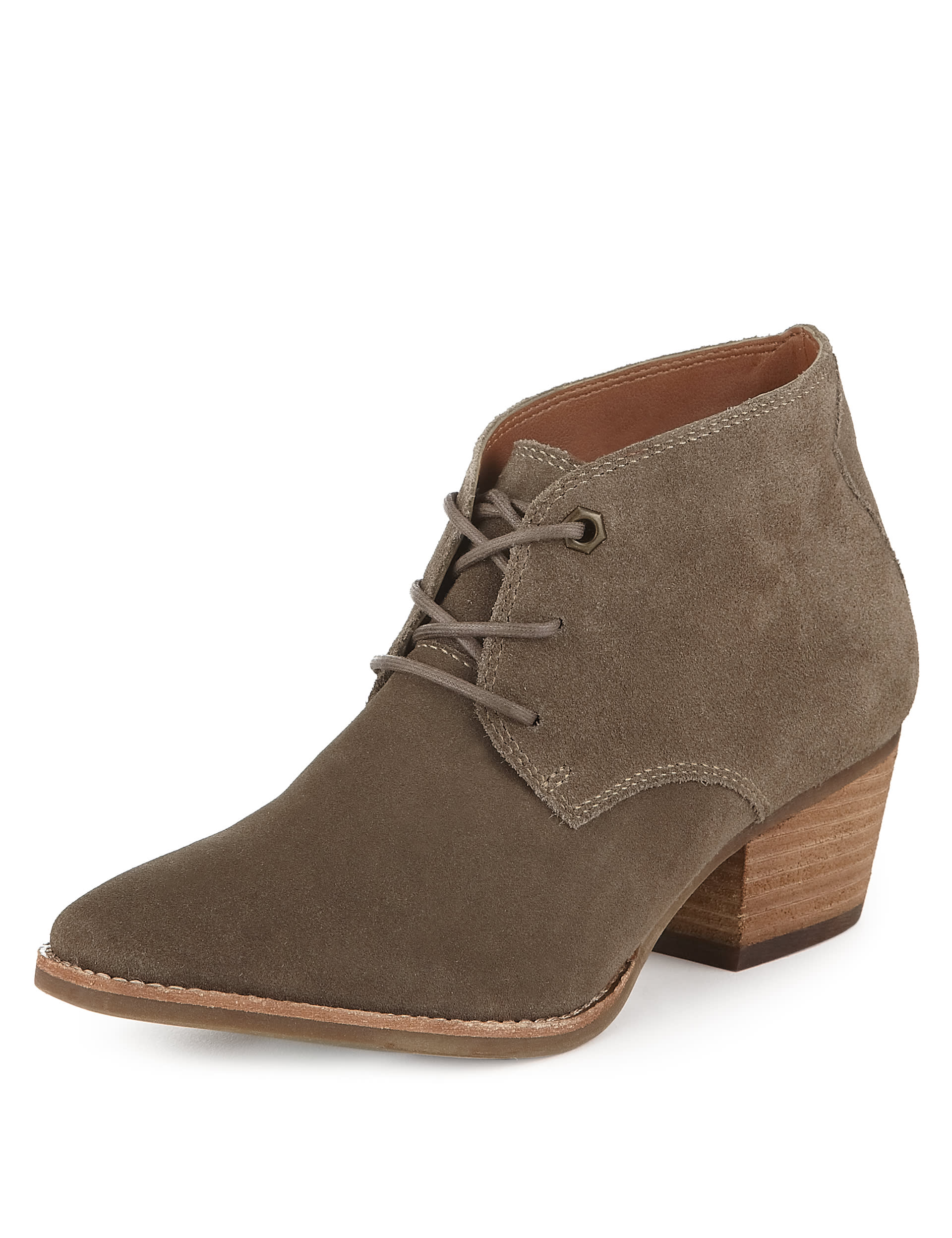 Suede Stain Away Lace Up Derby Ankle Boot with Insolia Indigo Collection M S