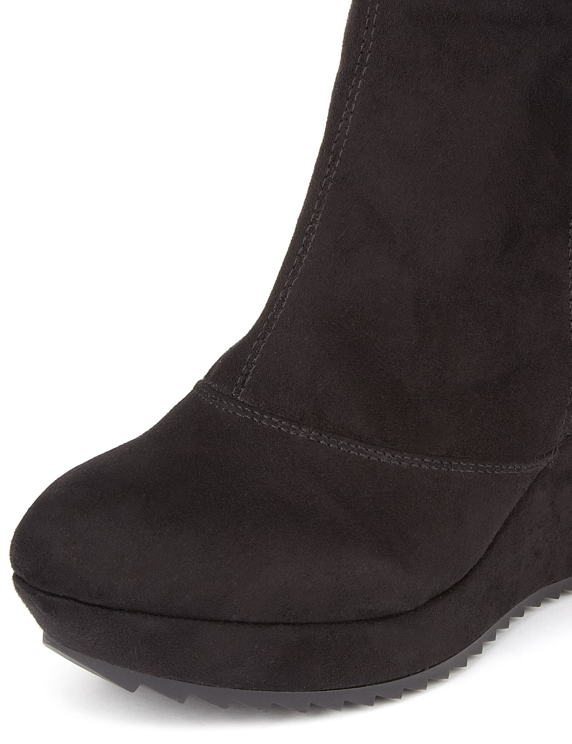 Mock Suede Platform Wedge Ankle Boots with Insolia® Image 2 of 5