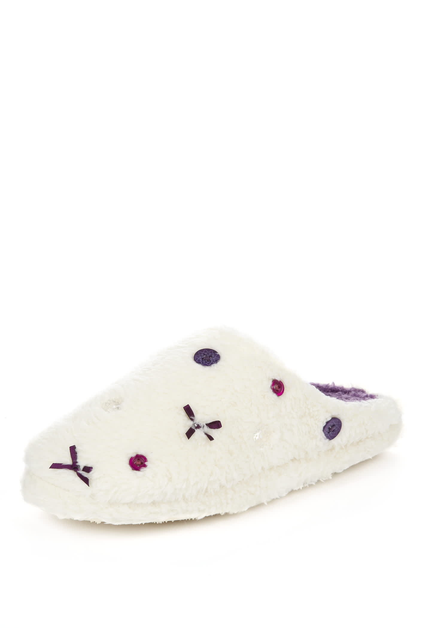 Button & Bow Mule Slippers Image 1 of 1