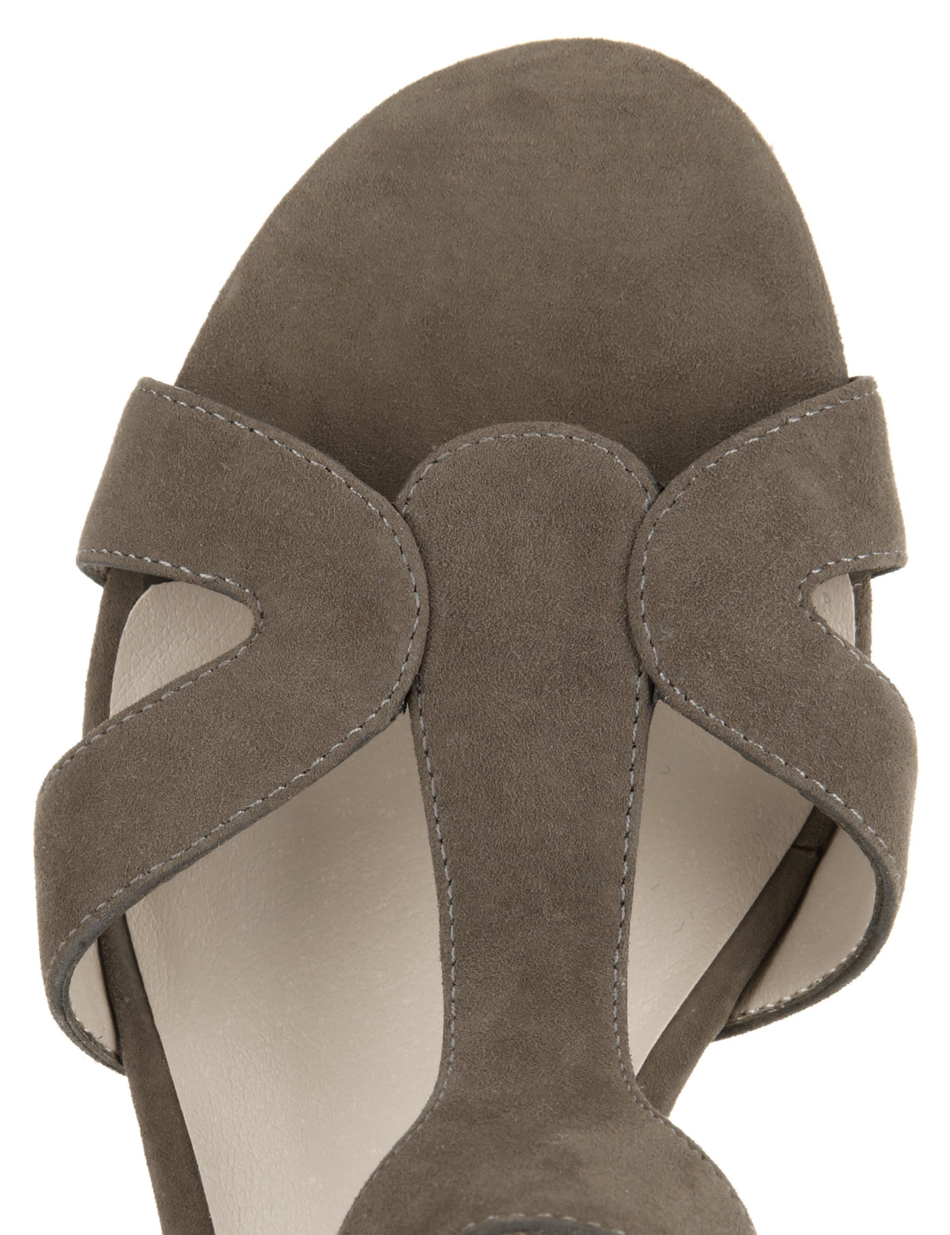 Suede Curve T-Bar Wide Fit Wedge Sandals Image 2 of 4