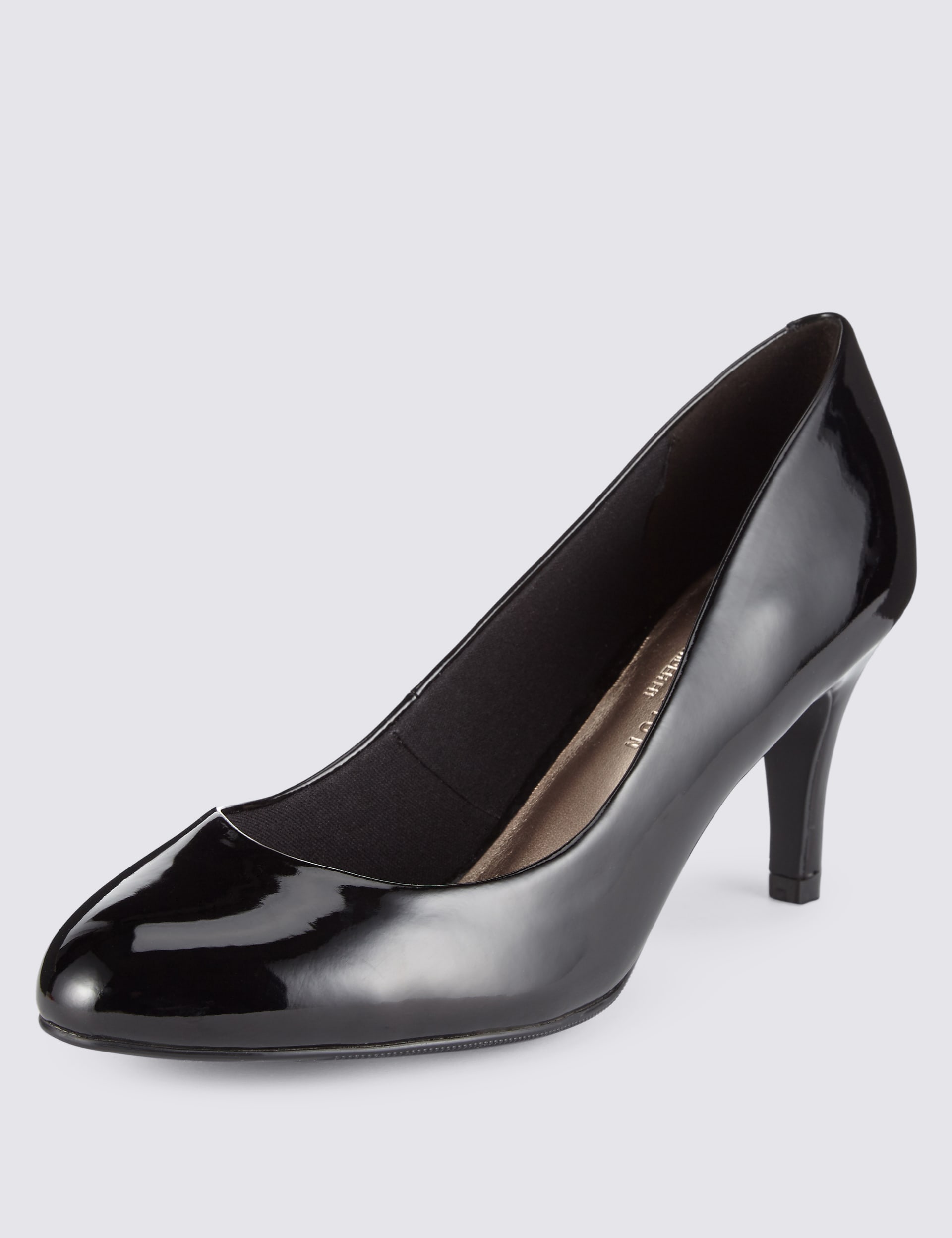 Black almond toe court shoes online