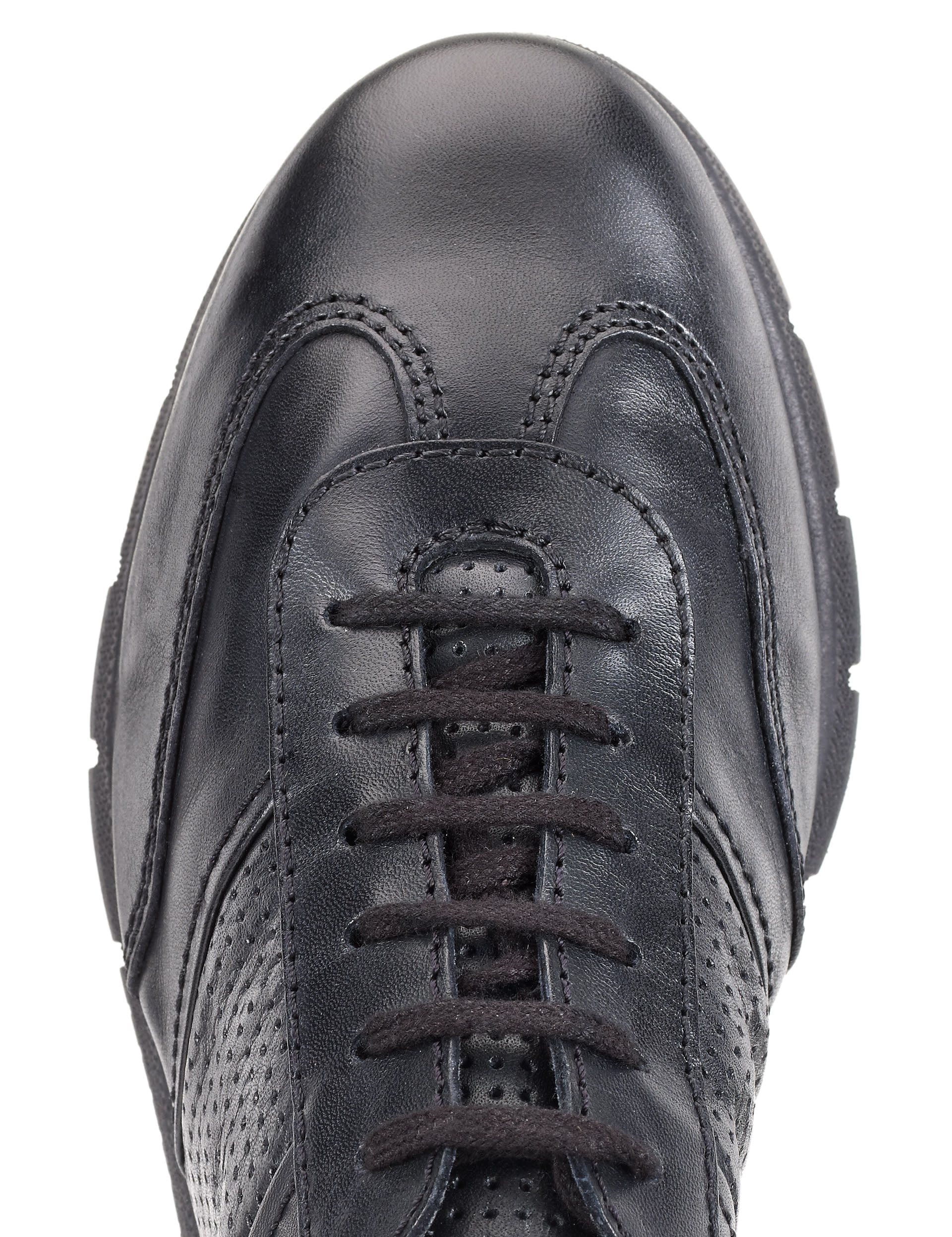 Leather Punch Hole Trainers Image 2 of 5