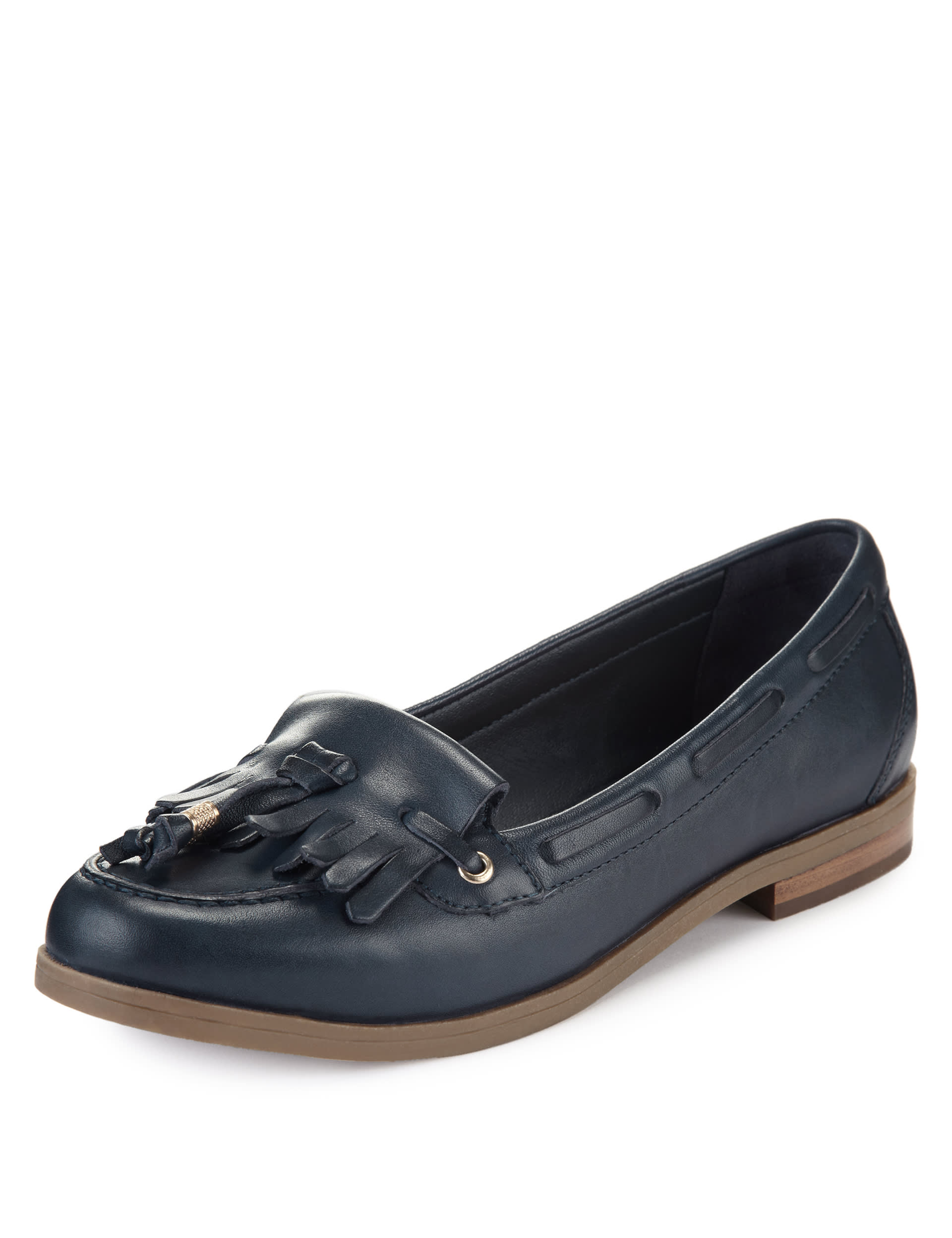Leather Slip On Fringe Loafers Footglove M S