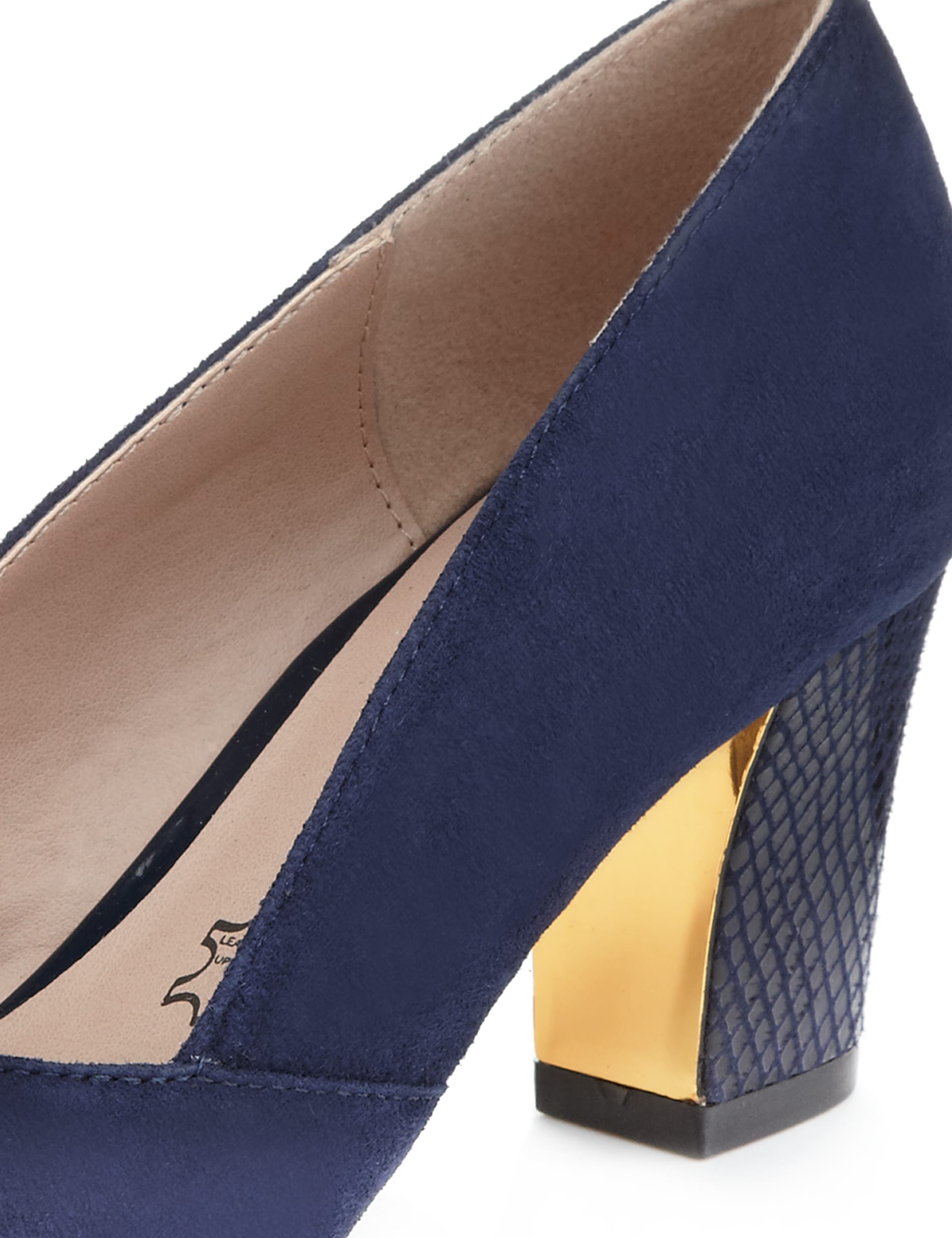 Suede Wide Fit Asymmetric Court Shoes Image 2 of 5