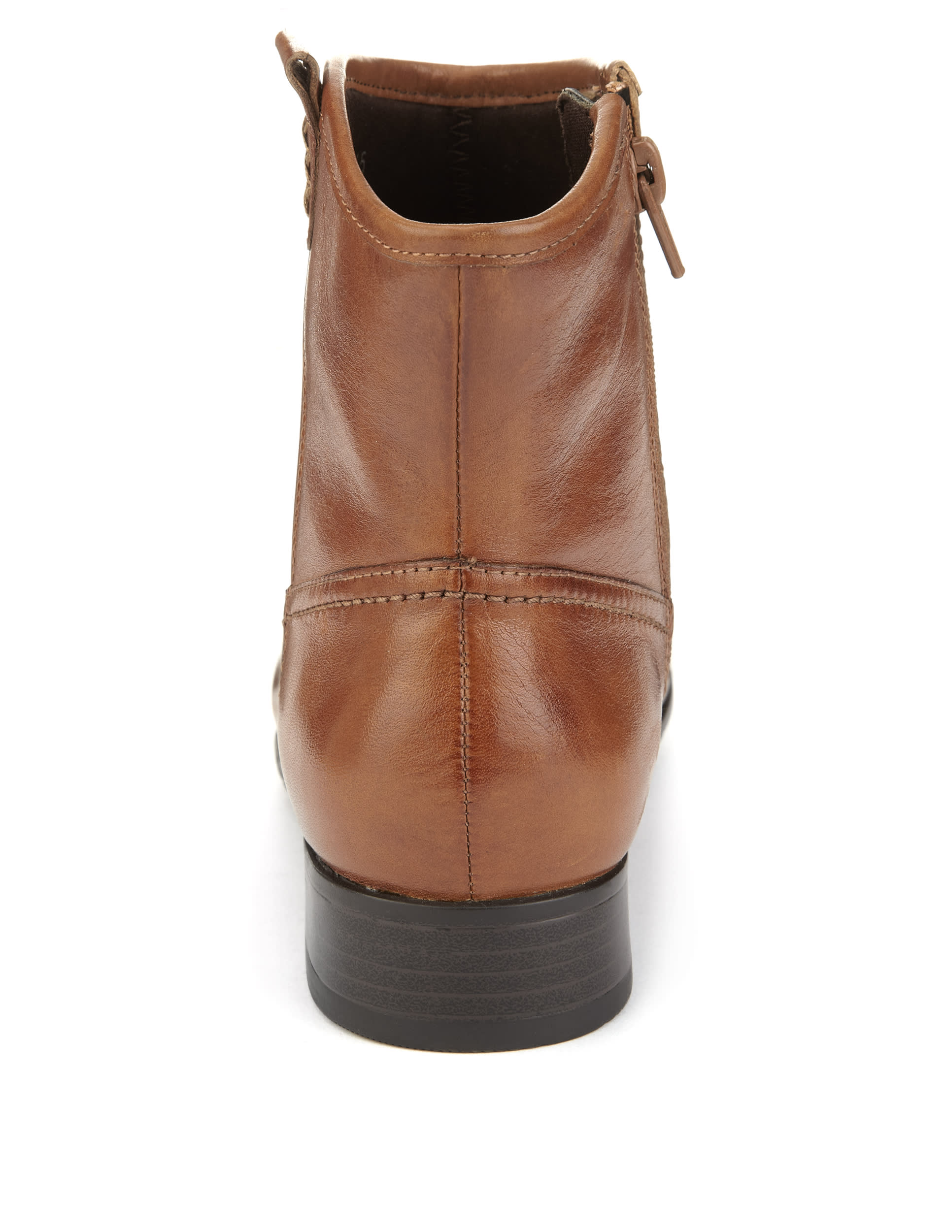 Leather Ankle High Boots Image 2 of 5