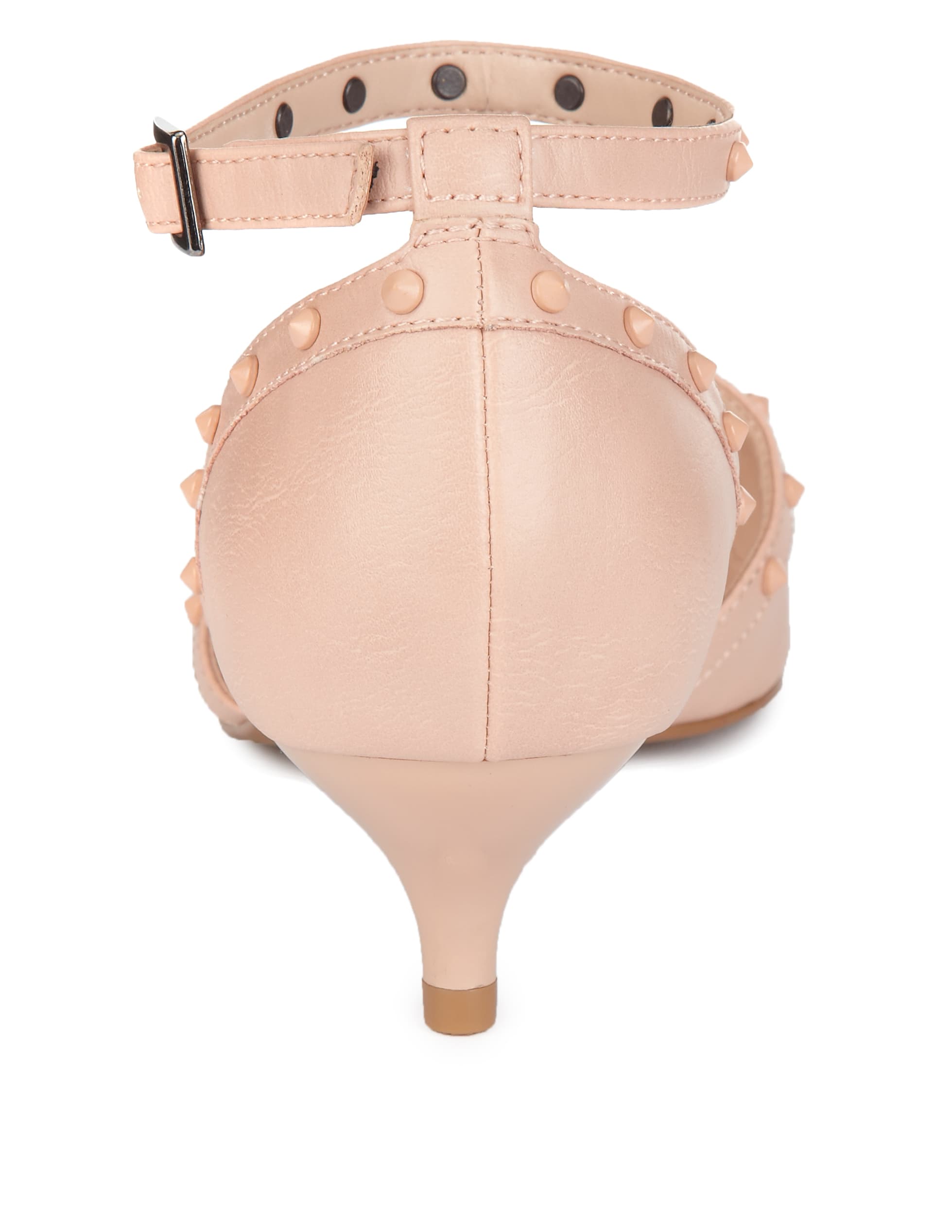 Faux Snakeskin Studded Court Shoes Image 2 of 4