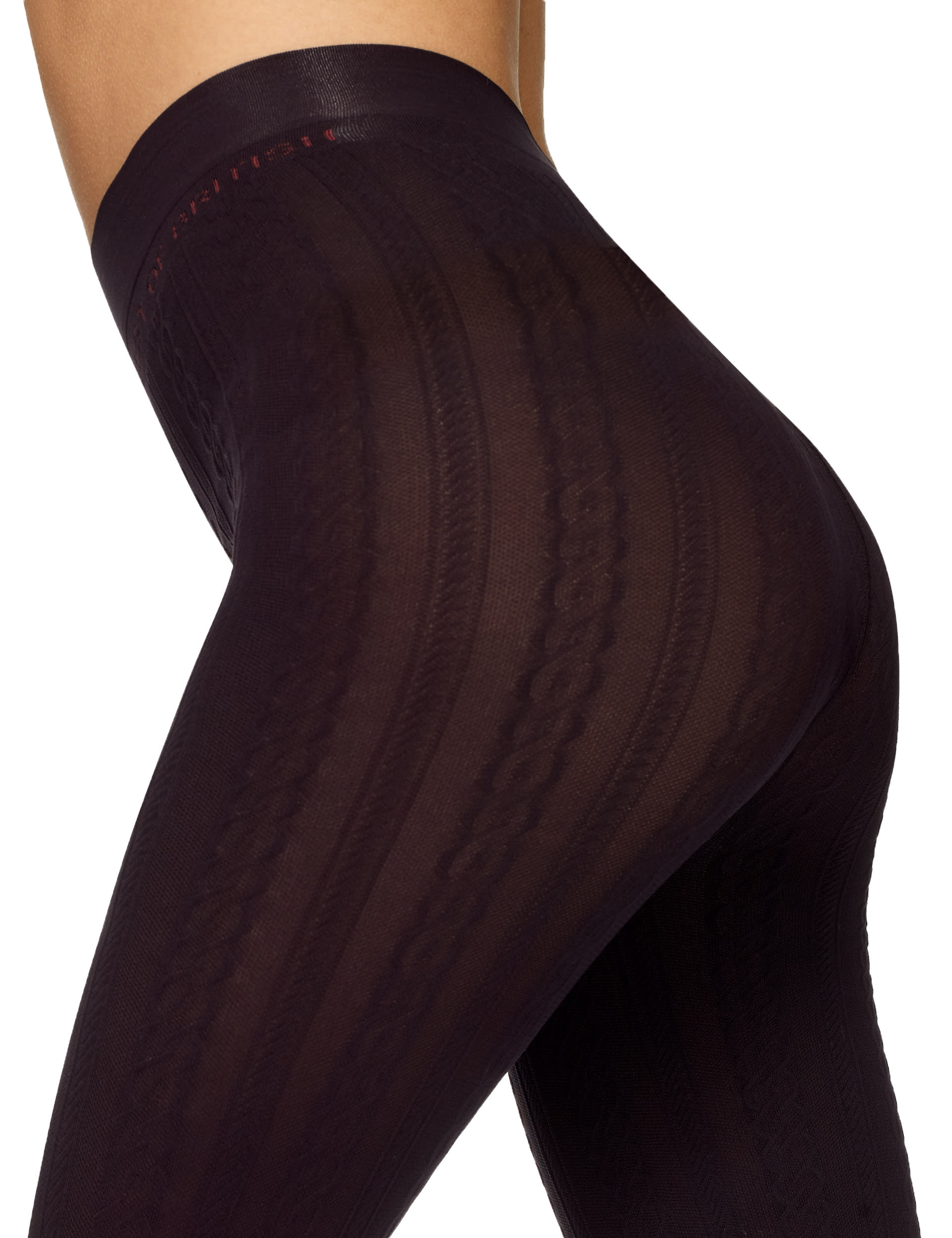 Best of British 60 Denier Heritage Cable Opaque Tights Image 2 of 3