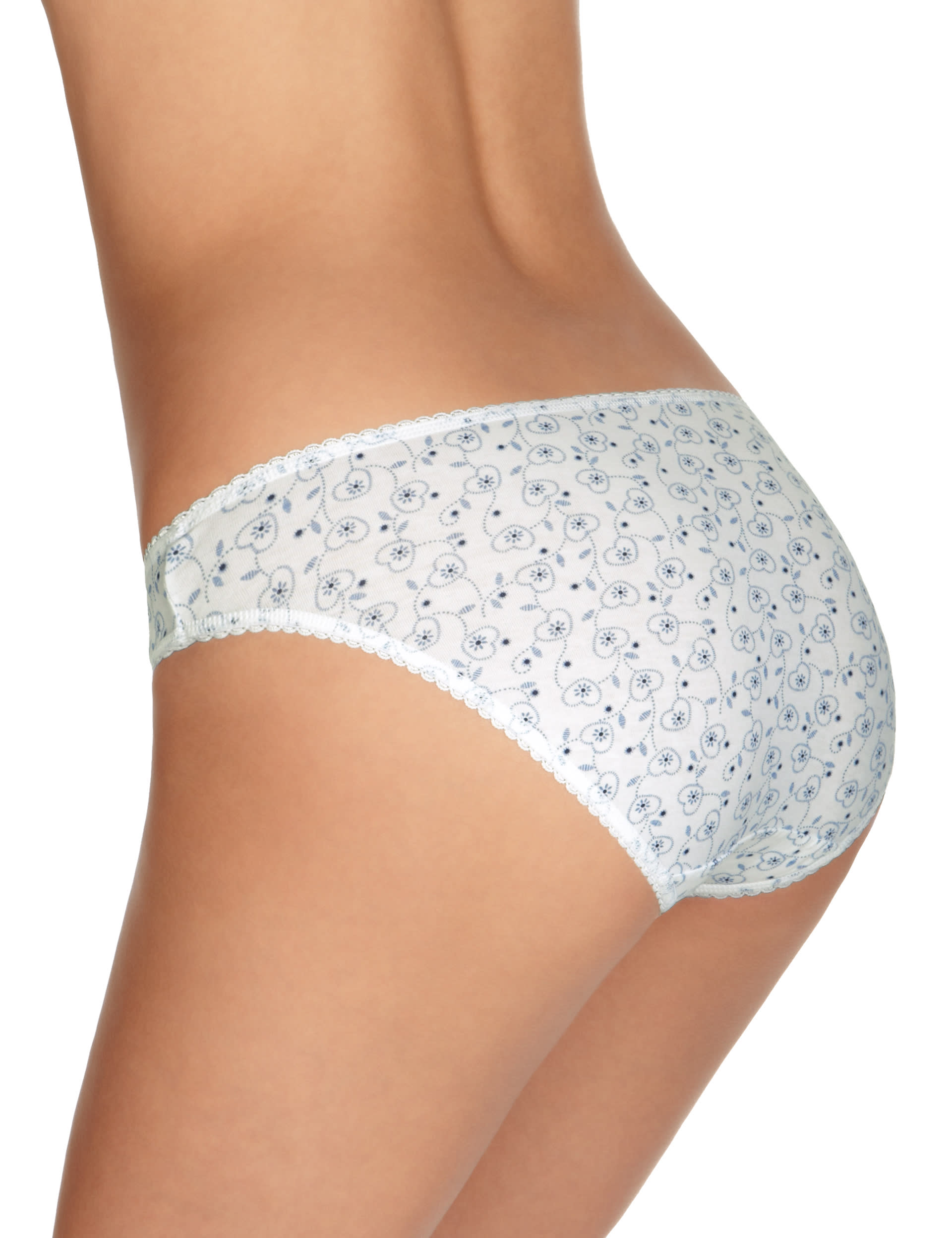 5 Pack Cotton Rich Assorted Broderie Bikini Knickers with New & Improved Fabric Image 2 of 5