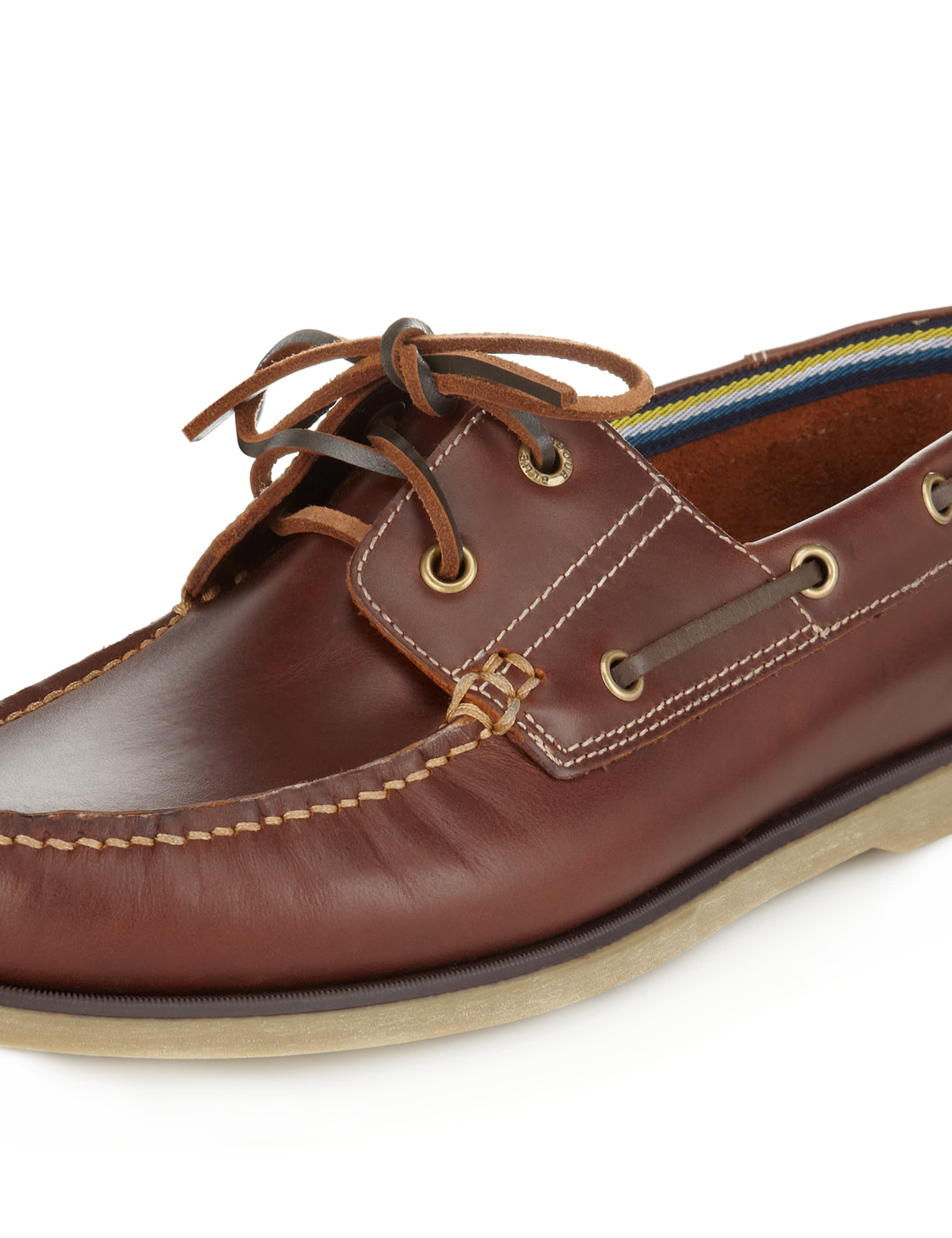 Leather Lace Up Boat Shoes Blue Harbour M S