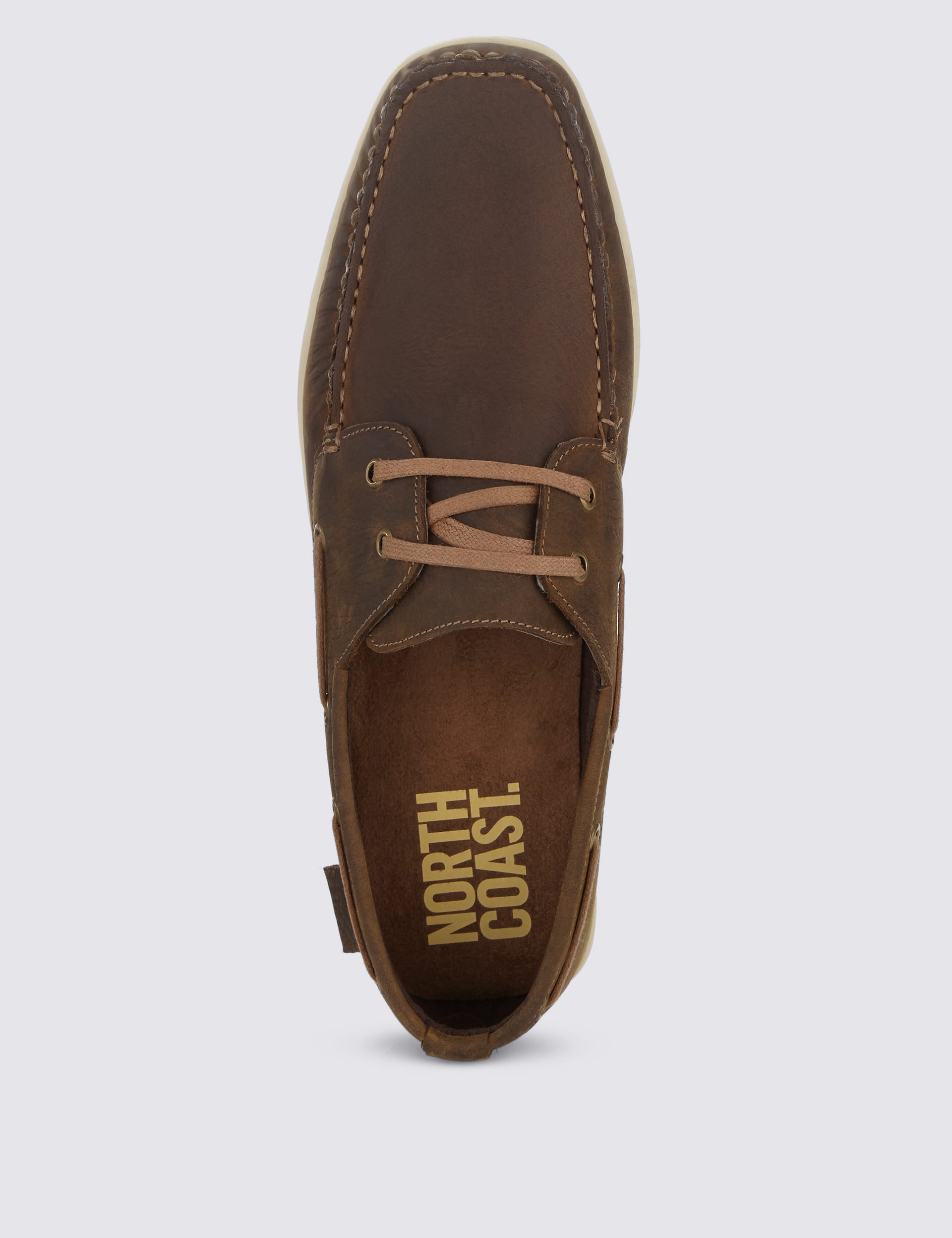 Leather Lace Up Waxy Boat Shoes Image 2 of 4