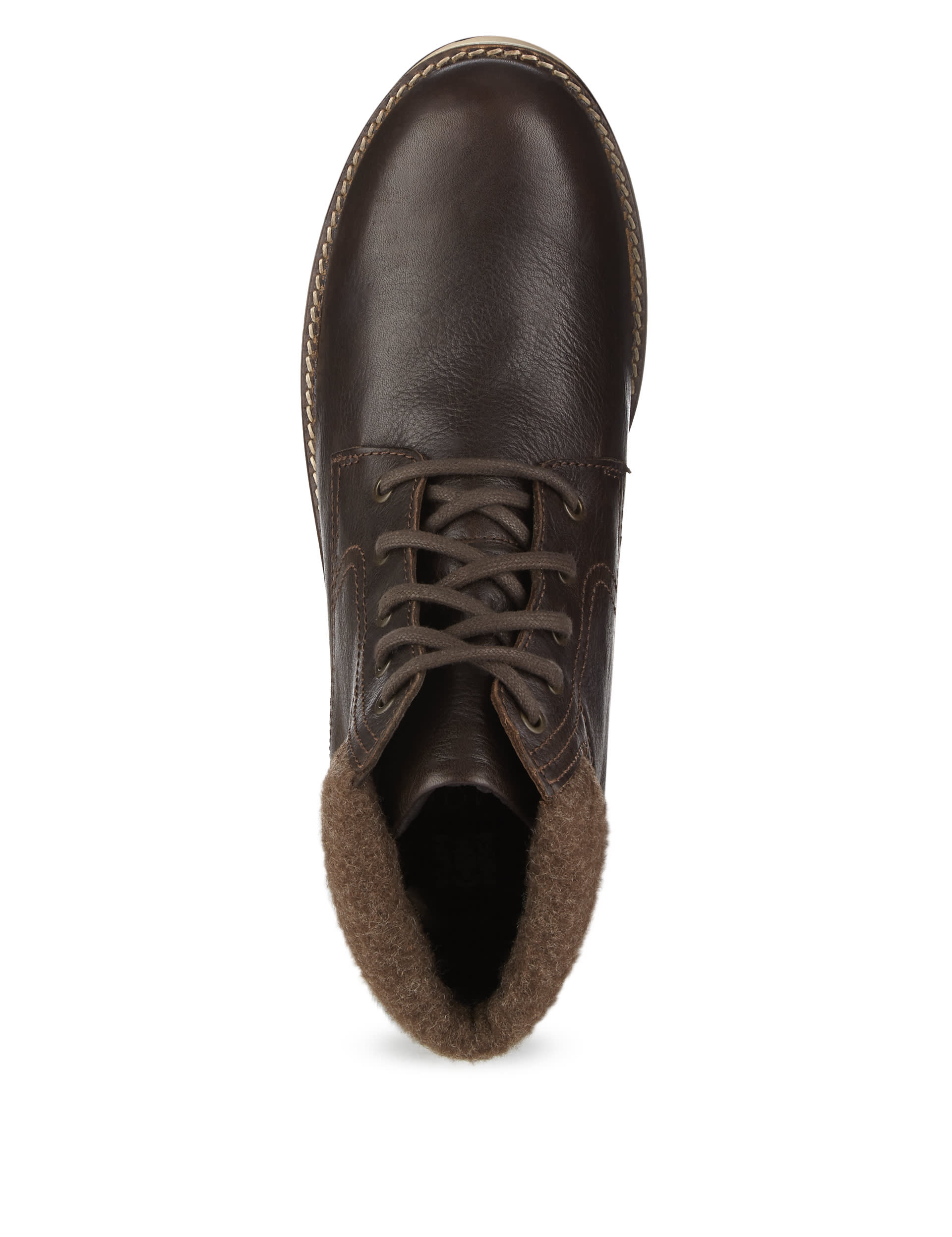 Leather Lace Up Wedge Boots Image 2 of 4