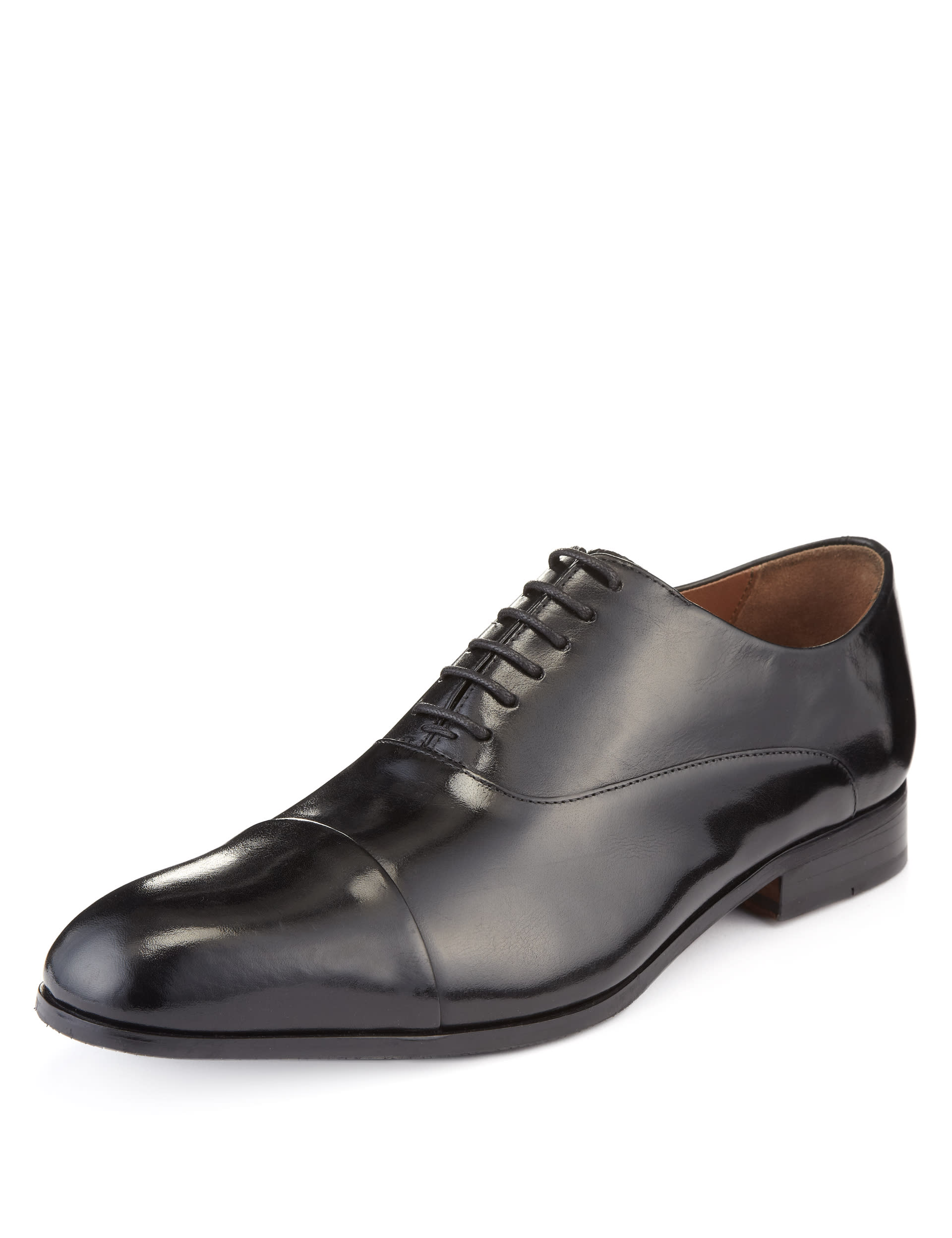 Leather Extra Wide Fit Plain Lace Up Shoes Collezione M S