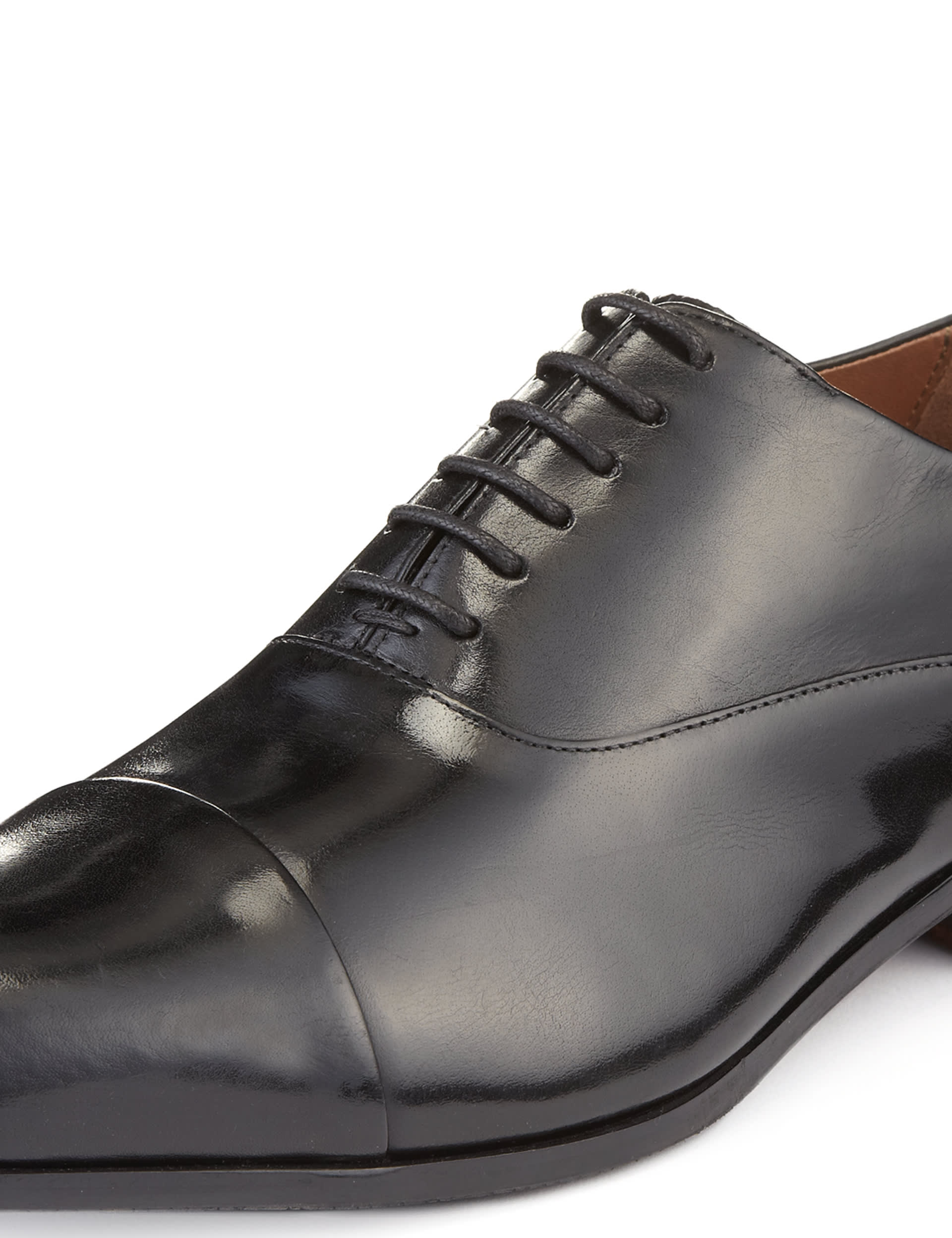 Leather Extra Wide Fit Plain Lace Up Shoes Image 2 of 5