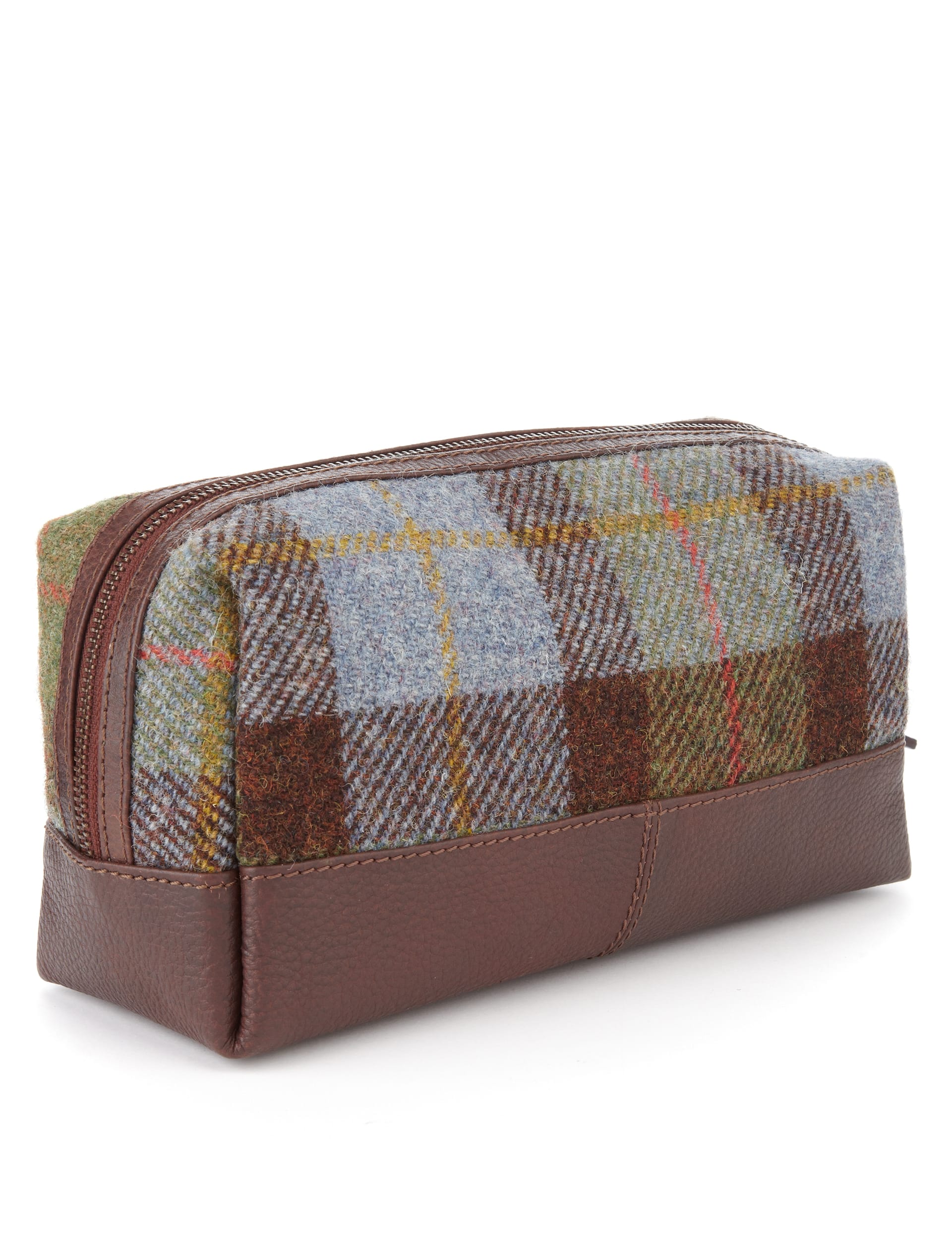 Pure Wool Harris Tweed Checked Washbag Image 2 of 5