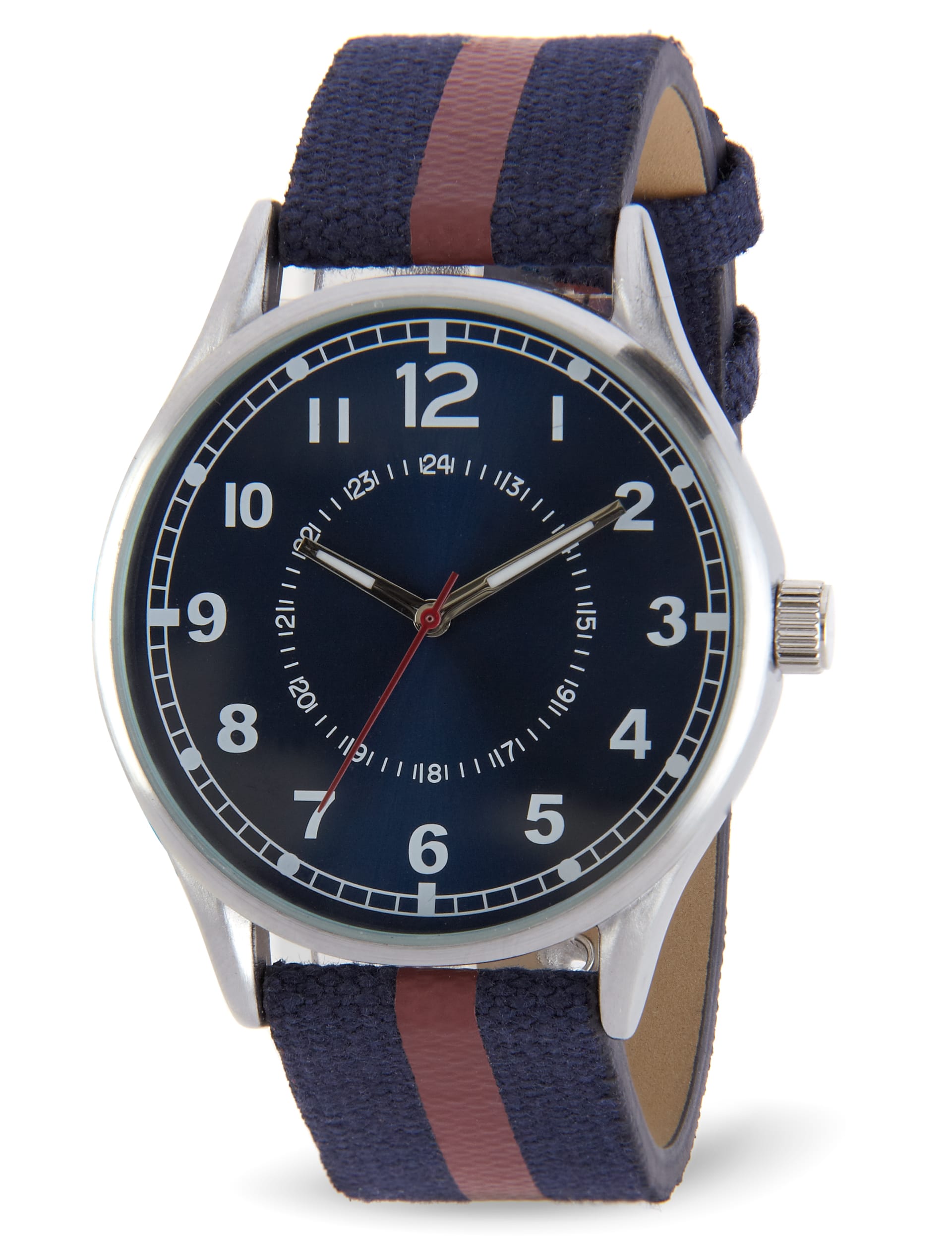 Canvas Striped Strap Analogue Watch Image 1 of 1
