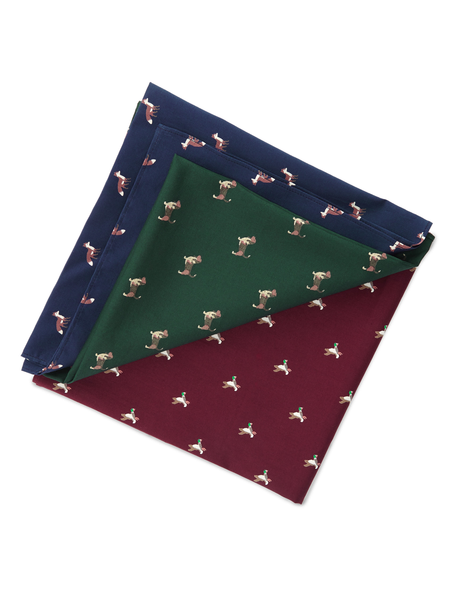 3 Pack Pure Cotton Animal Print Handkerchiefs Image 1 of 2