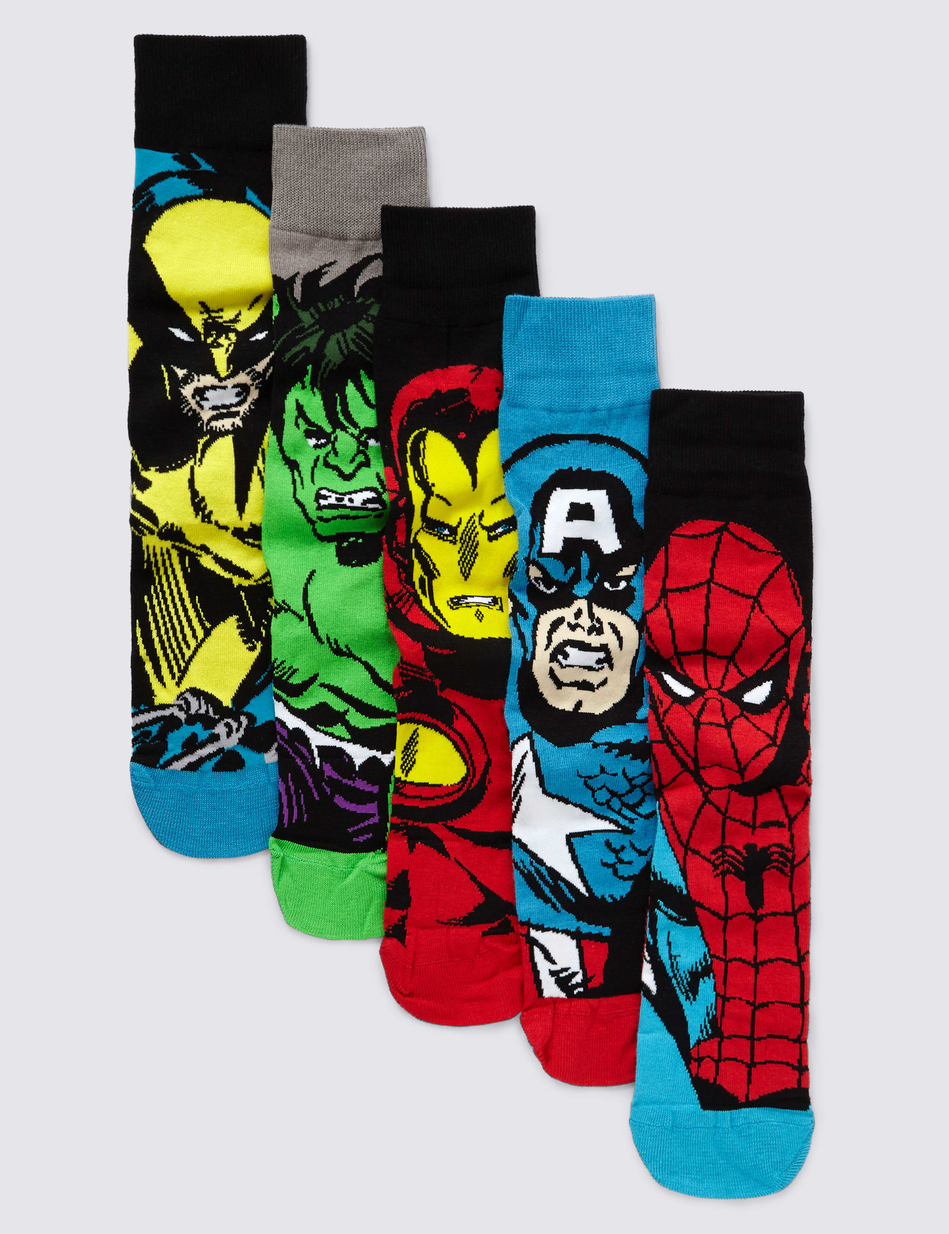 5 Pairs of Marvel Superheroes Socks Image 1 of 1