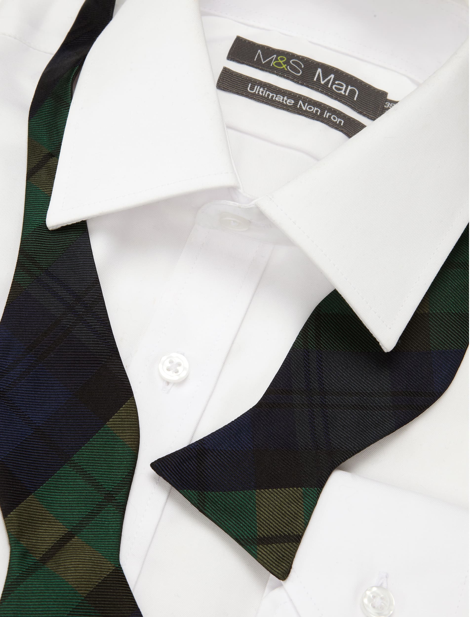 Pure Silk Self Tie Checked Bow Tie Image 2 of 4