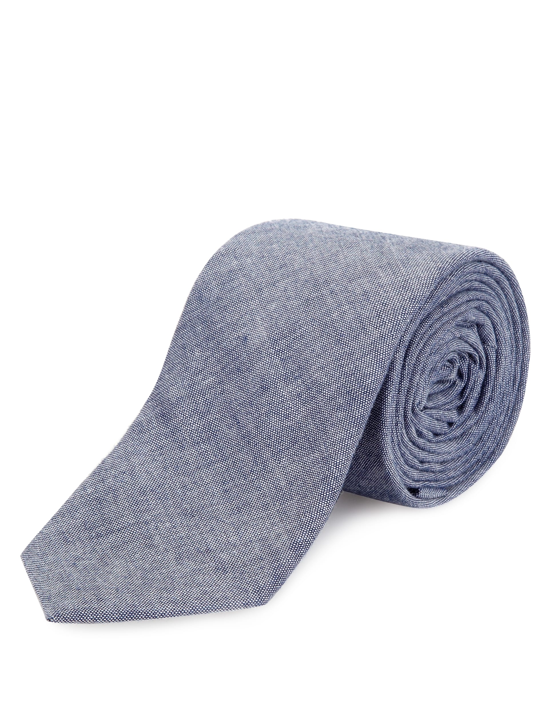 Pure Cotton Chambray Textured Tie Image 1 of 1
