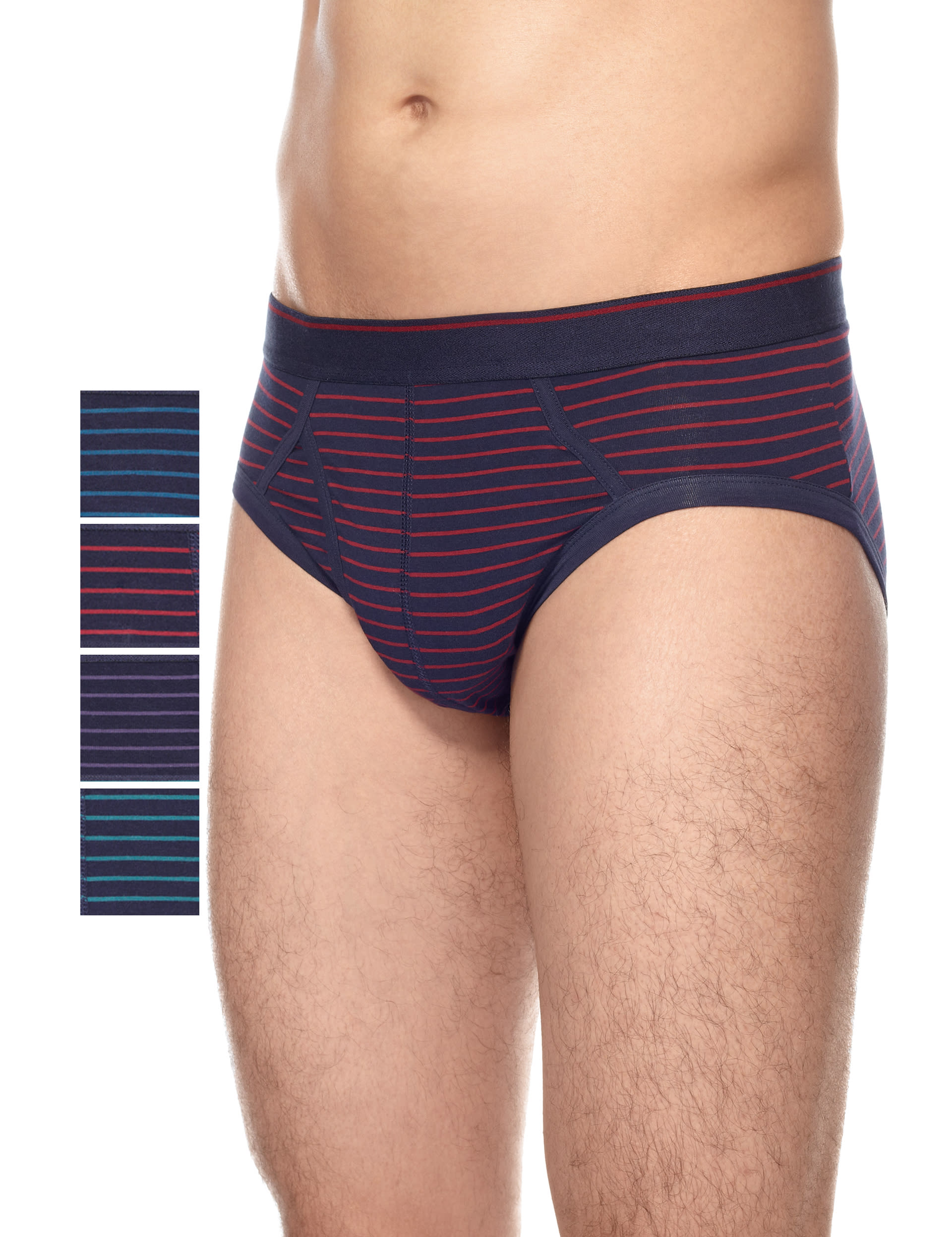 4 Pack Cool & Fresh™ Stretch Cotton Feeder Striped Briefs Image 2 of 3