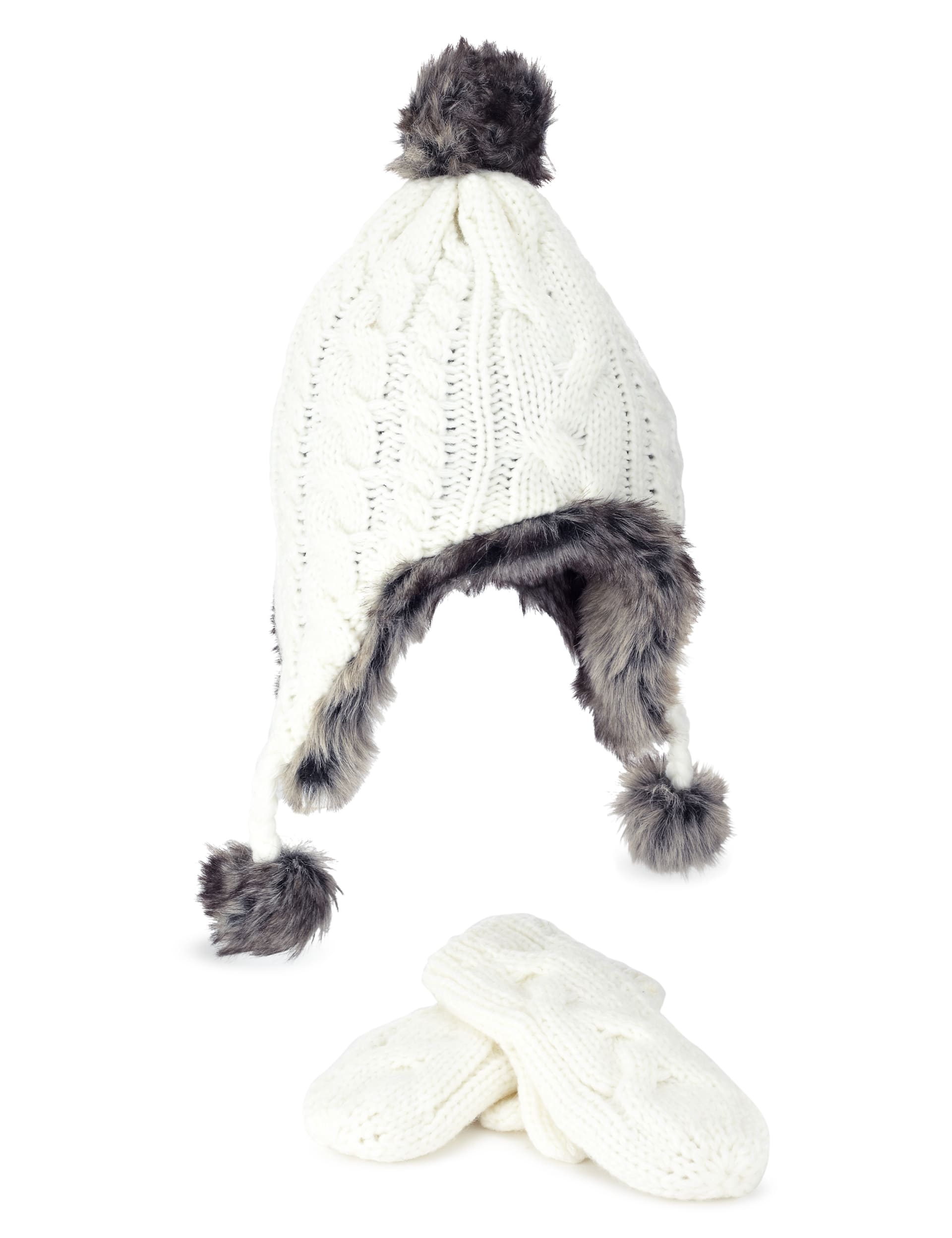 Kids' Trapper Hat & Mittens Set Image 1 of 1