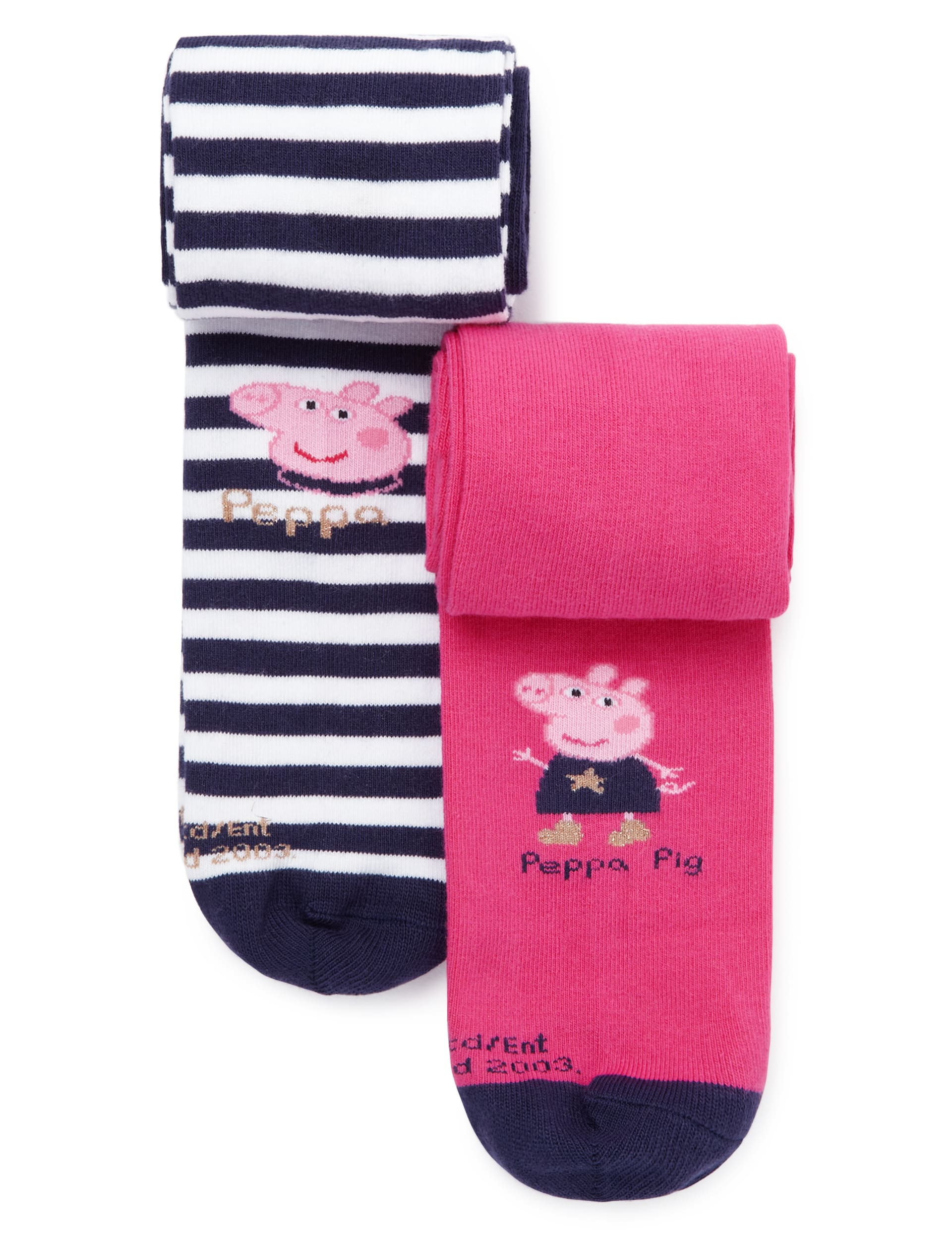 2 Pairs of Cotton Rich Peppa Pig™ Tights (1-7 Years) Image 1 of 1