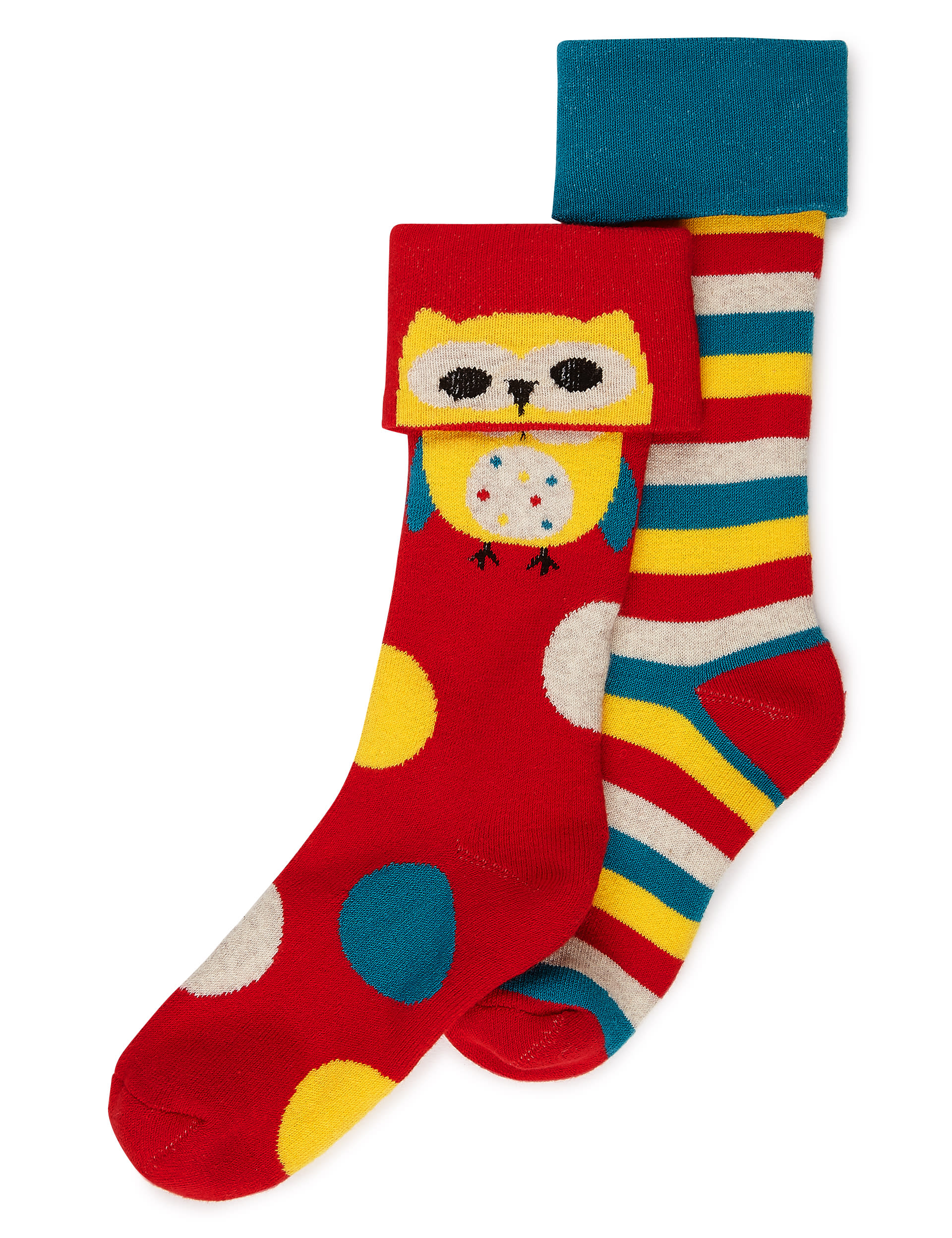 2 Pairs of Freshfeet™ Cotton Rich Assorted Thermal Socks with Silver Technology (5-14 Years) Image 1 of 1