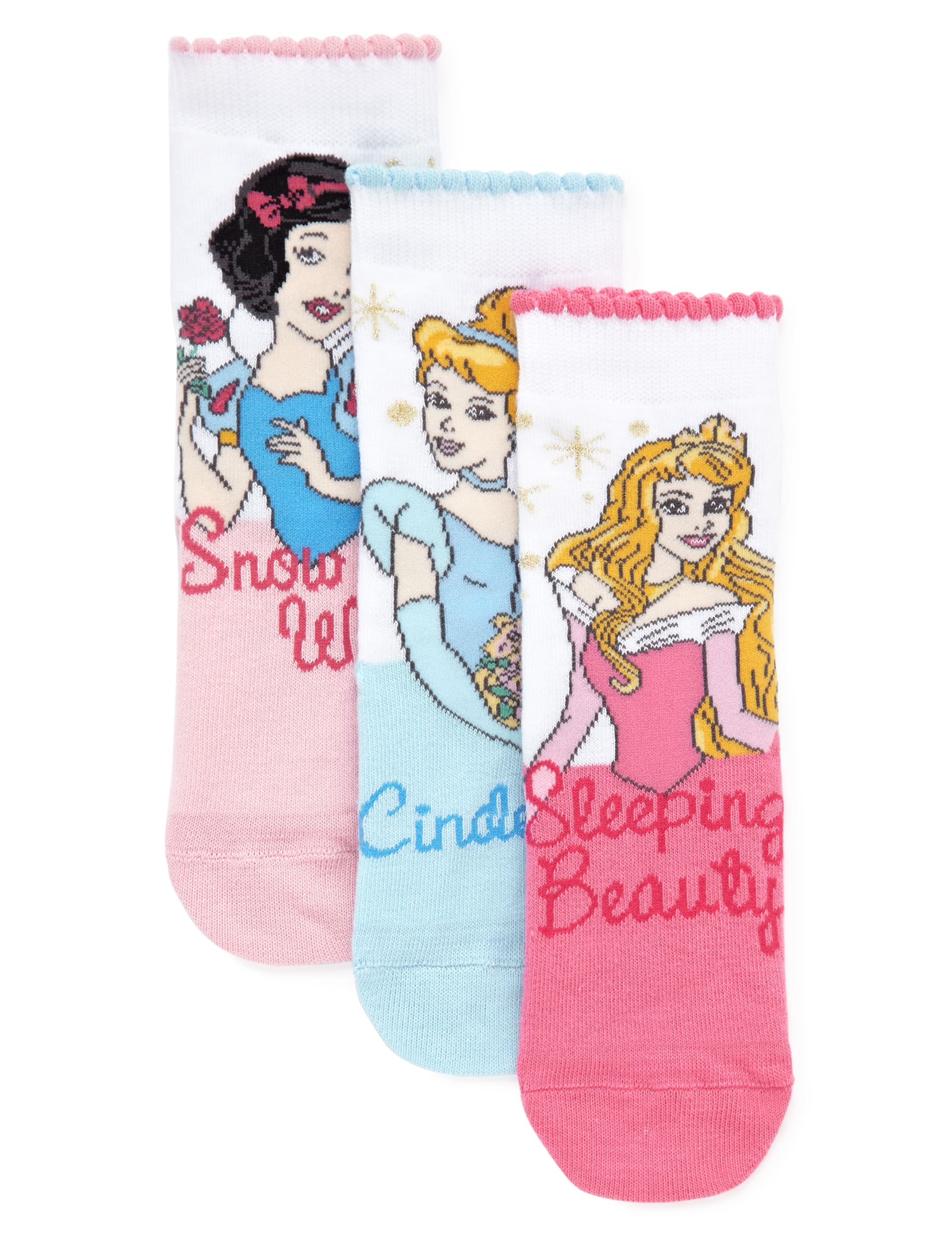 3 Pair of Cotton Rich Disney Princess Socks (1-7 Years) Image 1 of 1