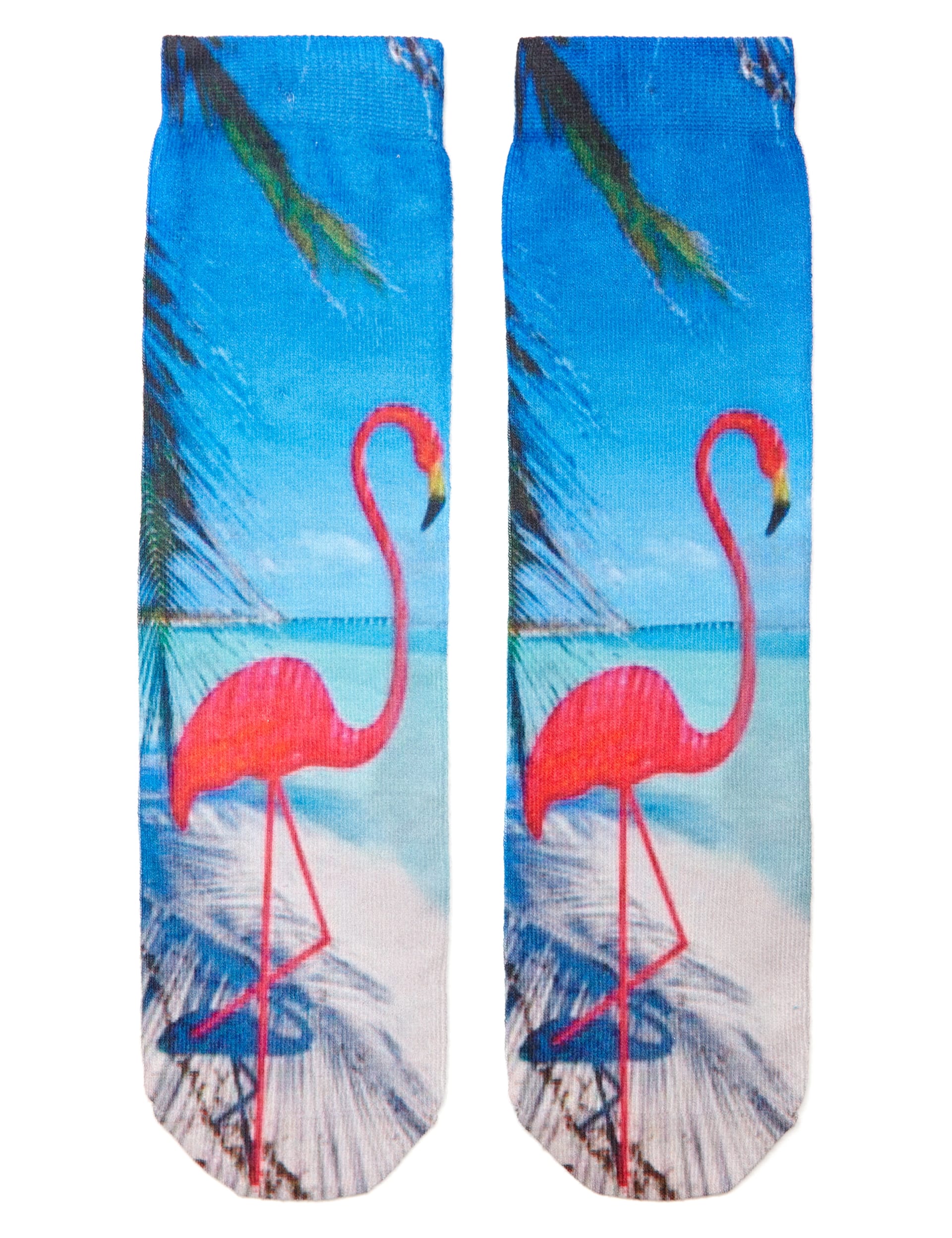 Sublimation Photographic Flamingo Socks Image 1 of 1