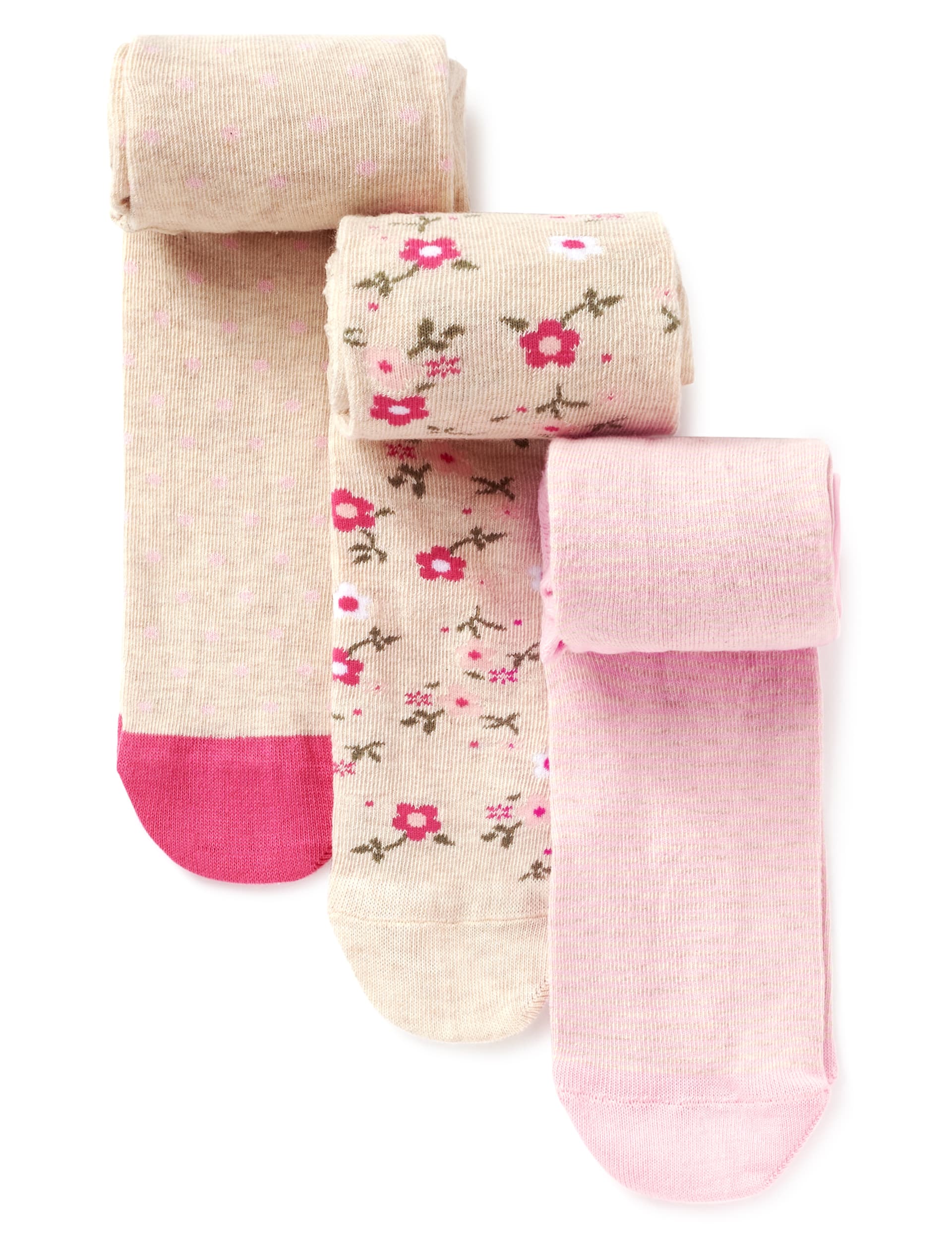3 Pairs of Cotton Rich Assorted Tights Image 1 of 1