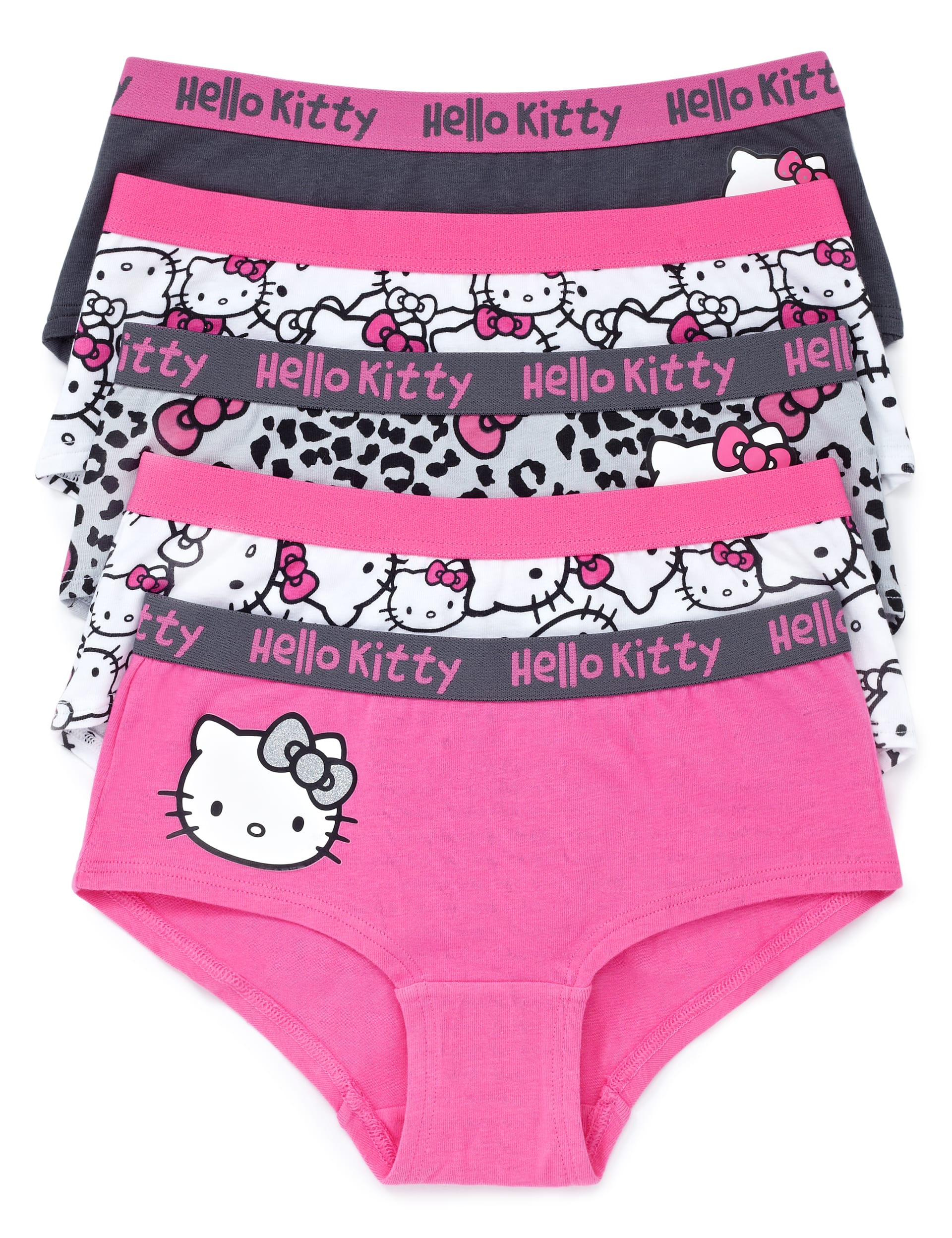 5 Pack Hello Kitty Cotton Rich Shorts (5-14 Years) Image 1 of 1