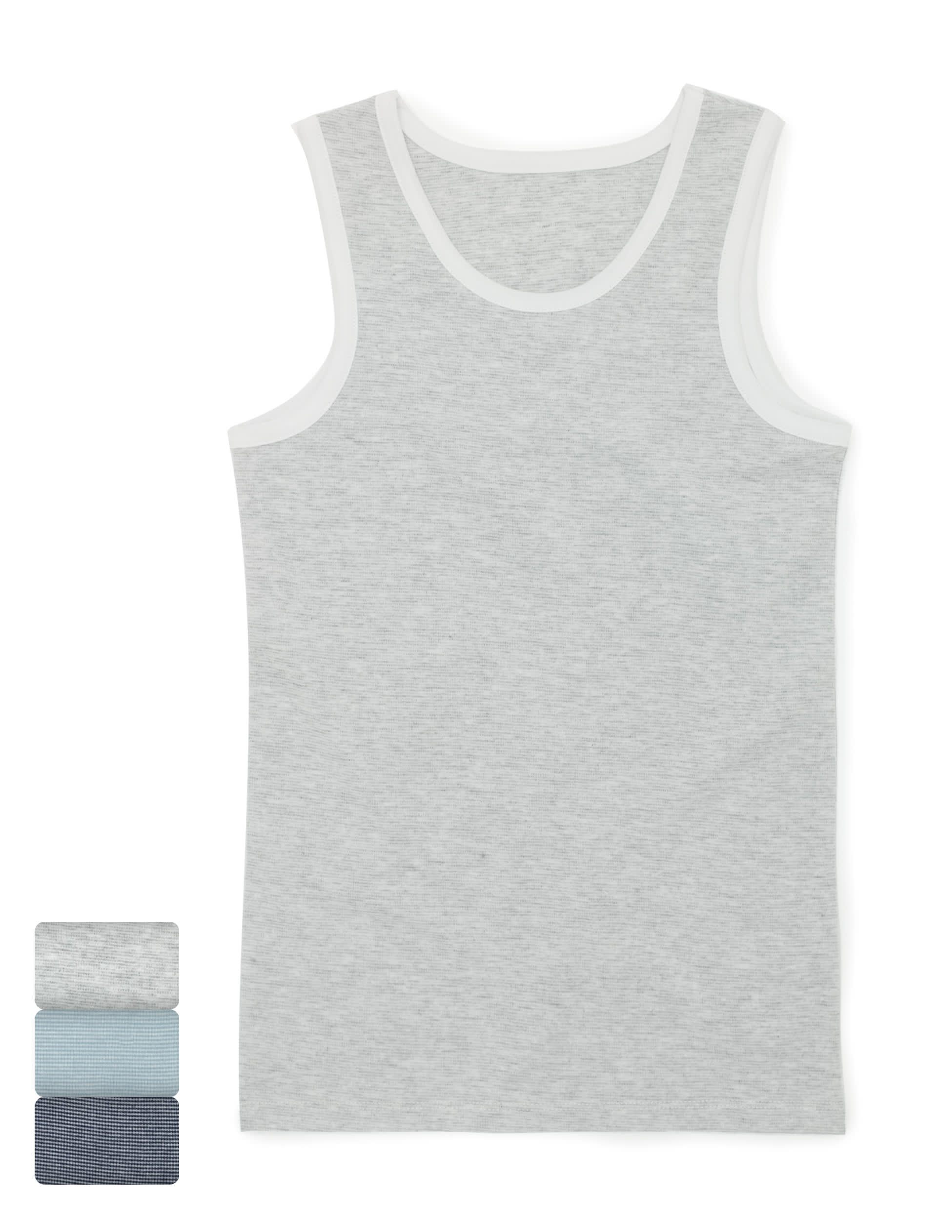3 Pack Superfine Pure Cotton Assorted Vests Image 1 of 1