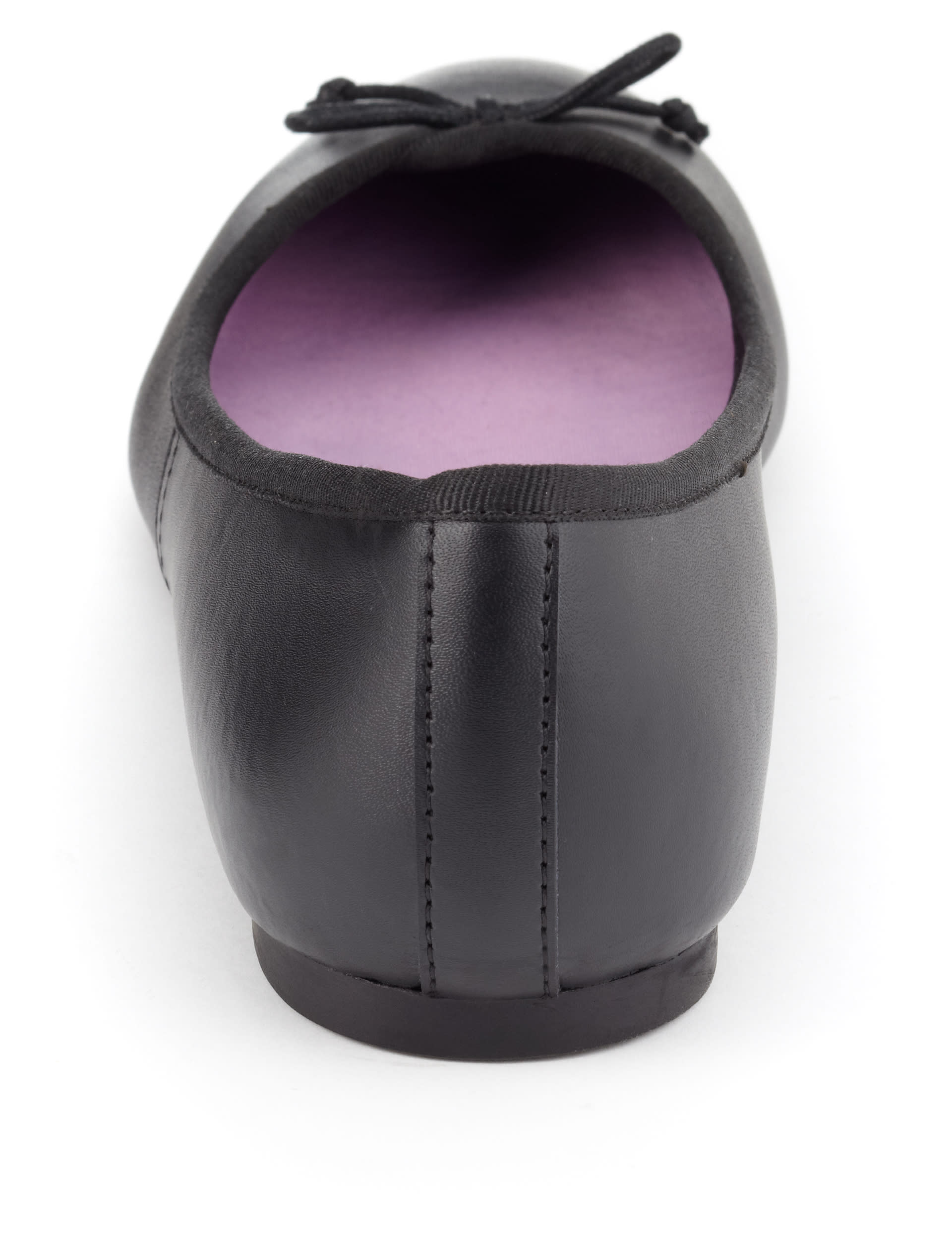 Freshfeet™ Scuff Resistant Leather Bow Ballet Slim School Pumps with Silver Technology (Older Girls) Image 2 of 4